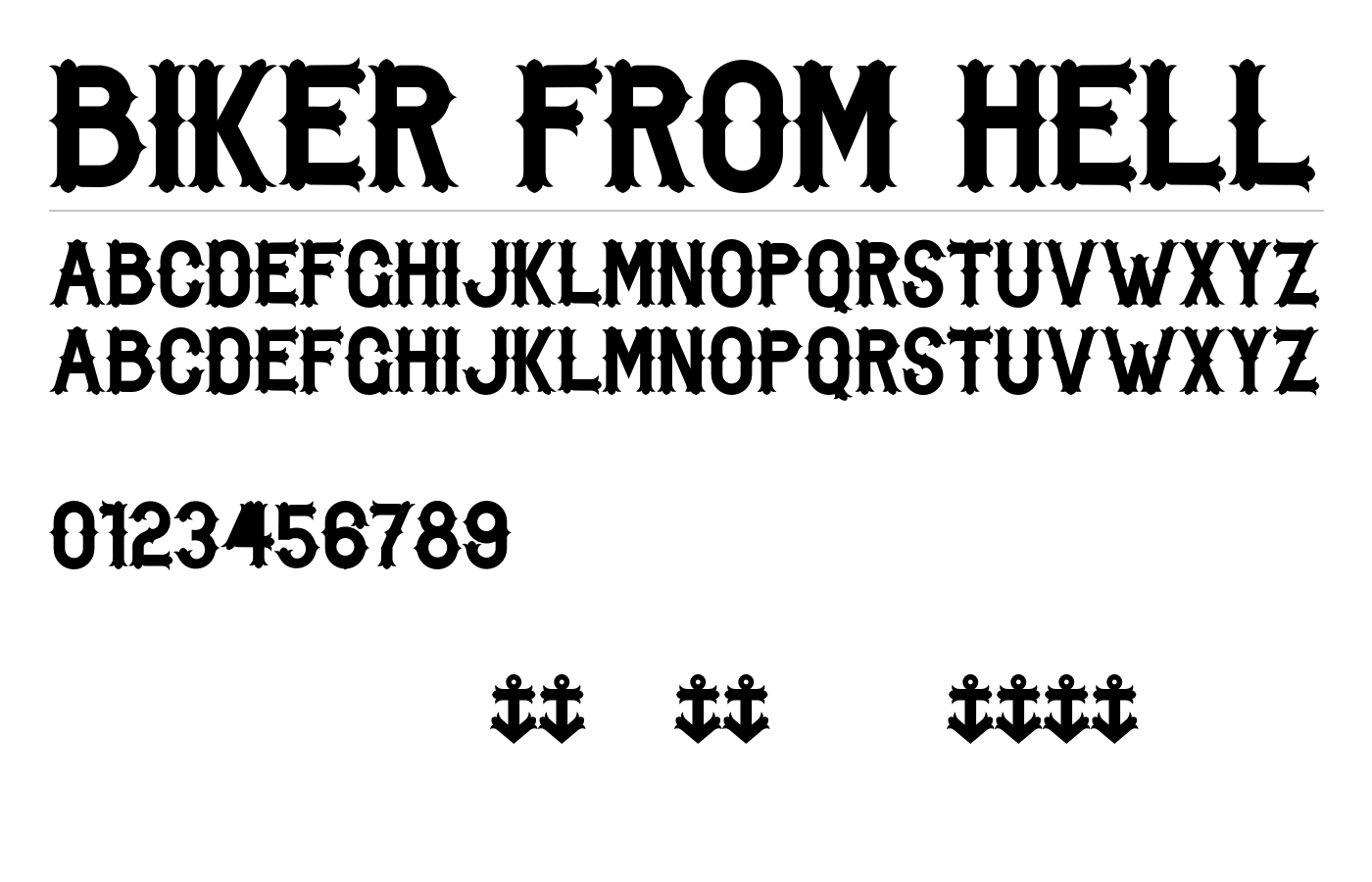 Biker from Hell Font preview