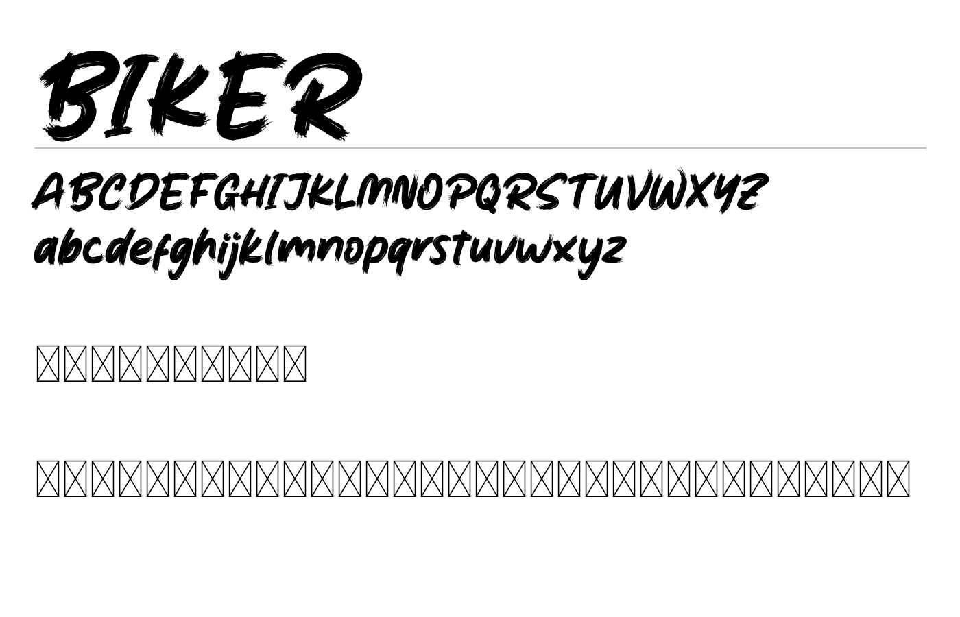 BIKER Font preview