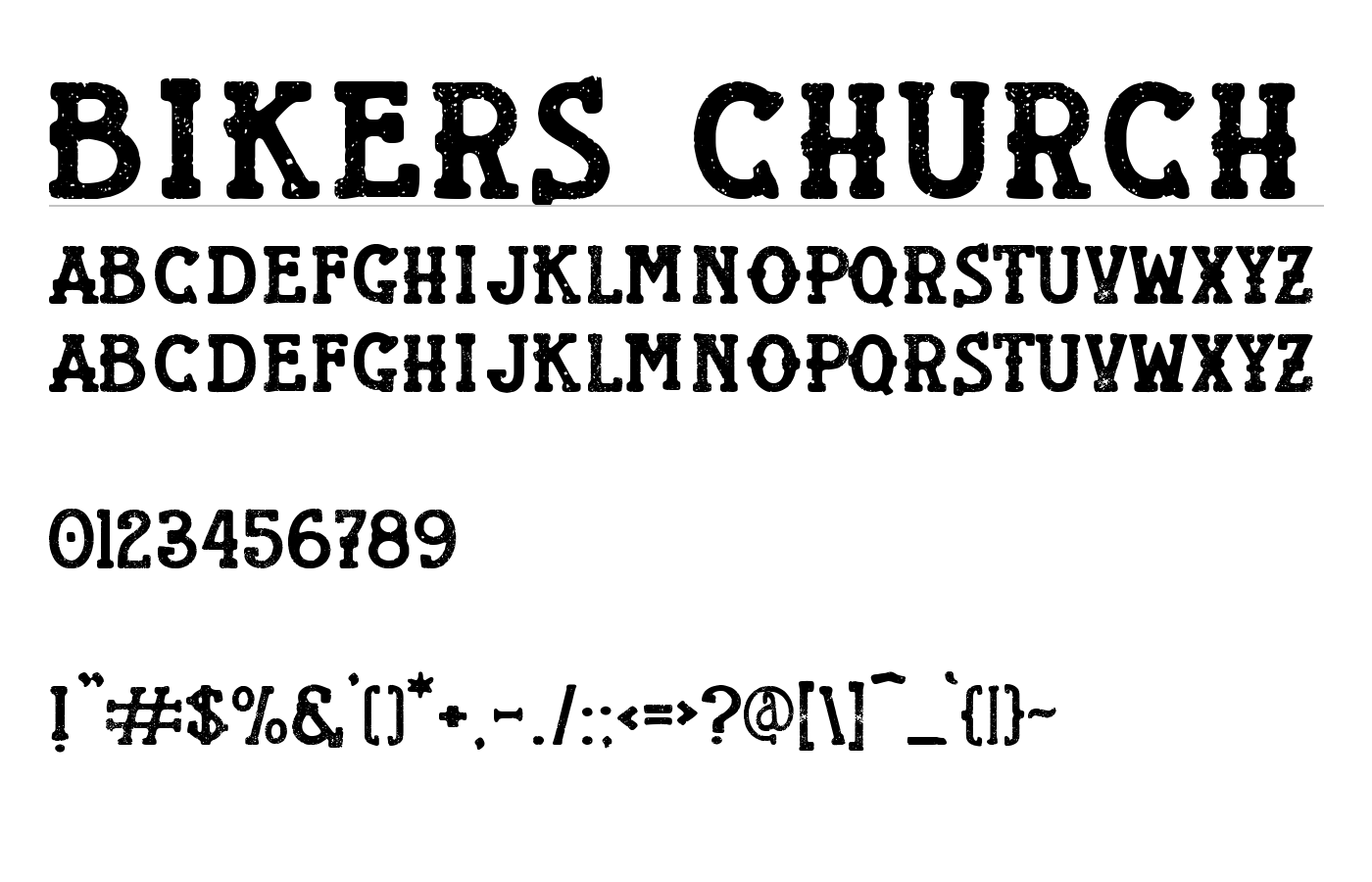 Bikers Church Font preview