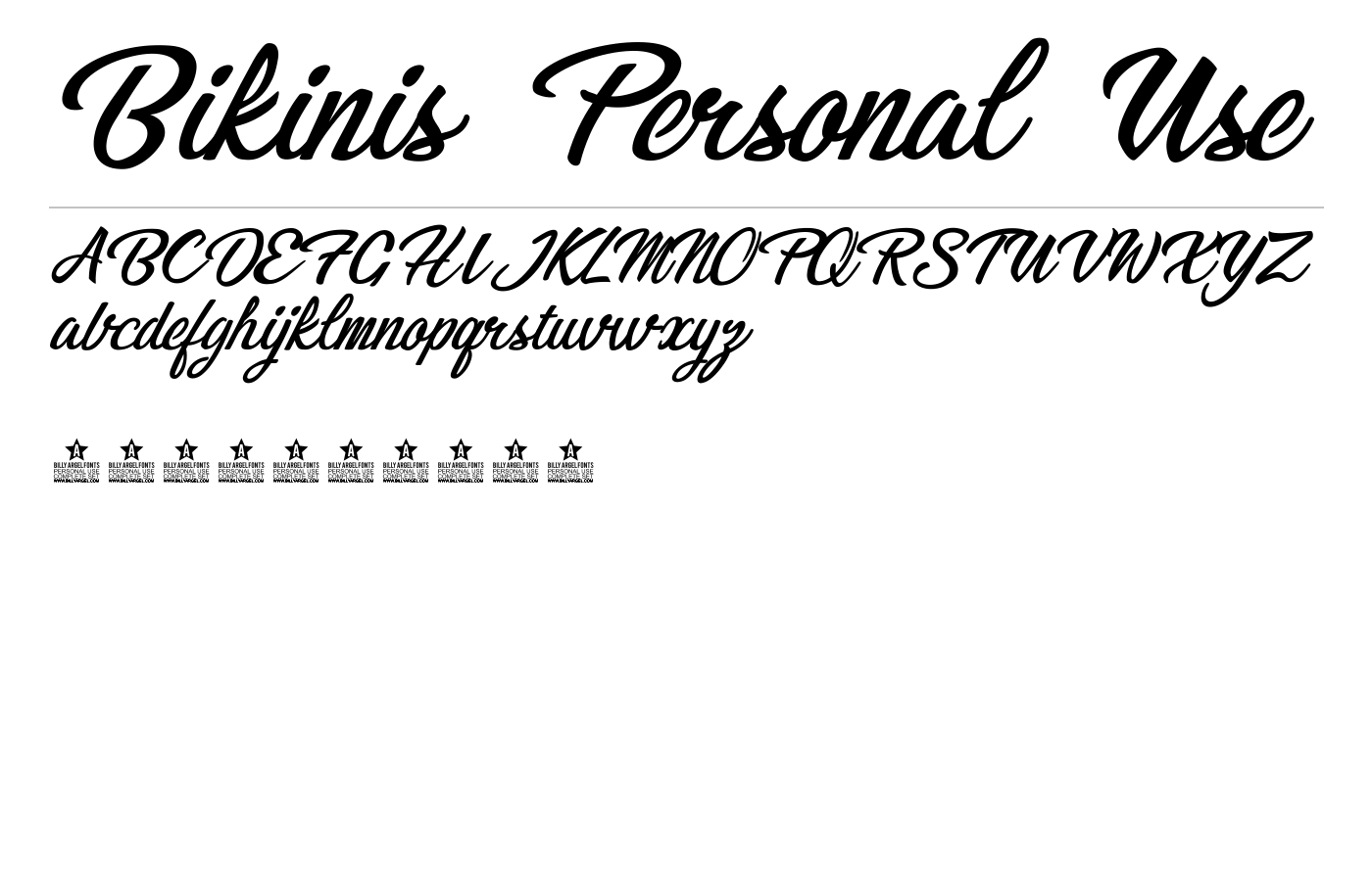 Bikinis Personal Use Font preview