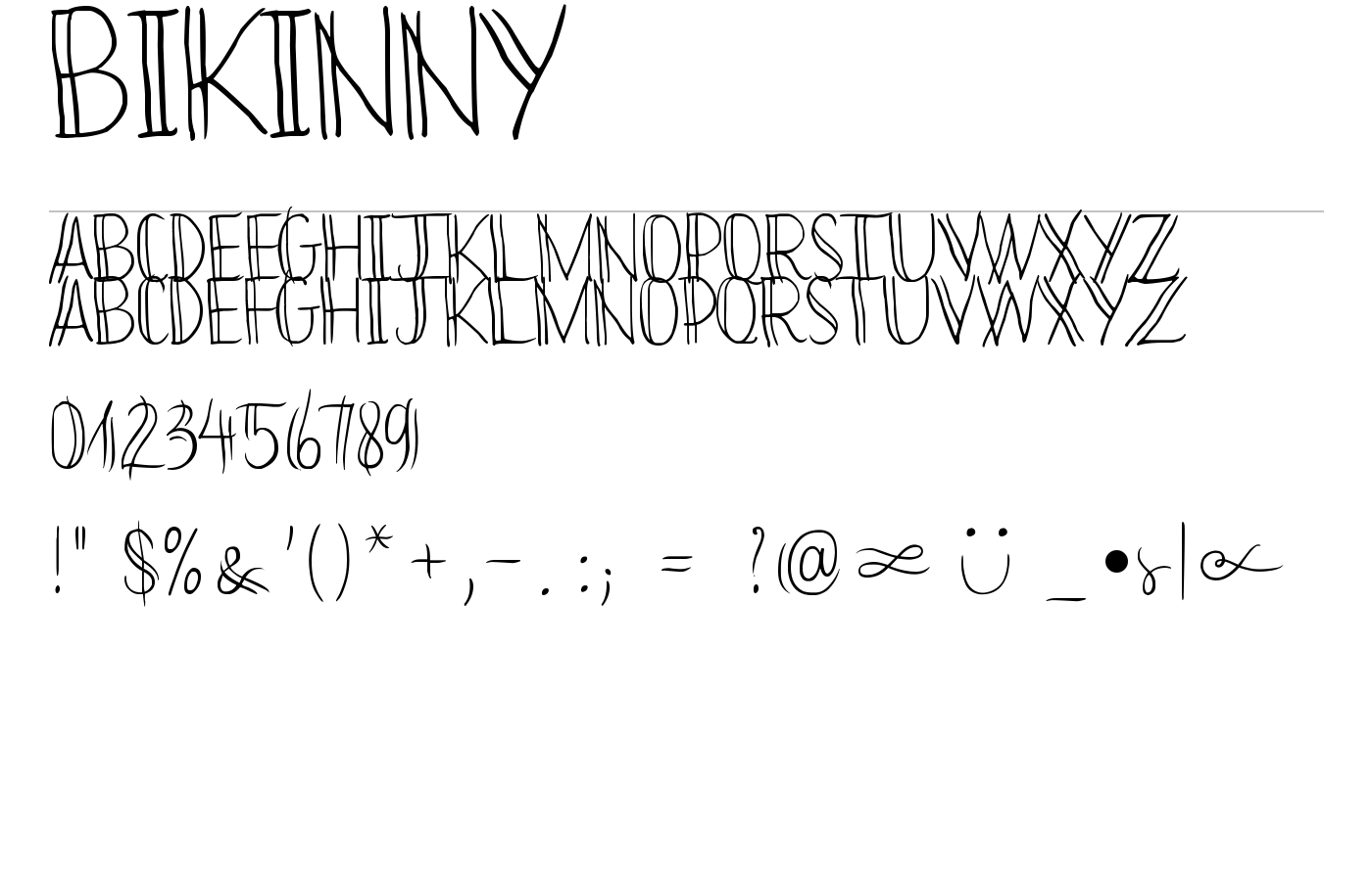 Bikinny Font preview