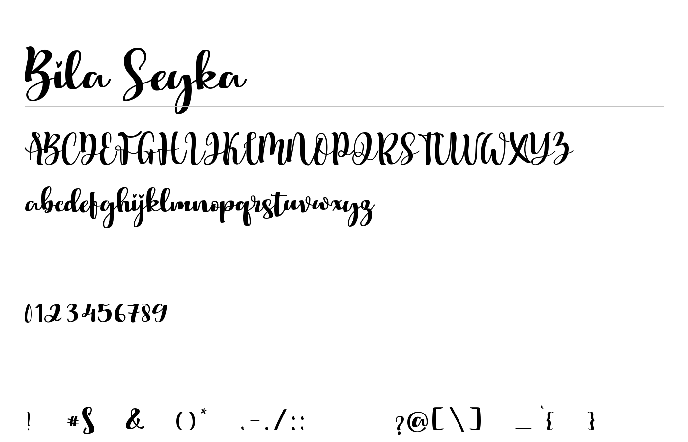 Bila Seyka Font preview