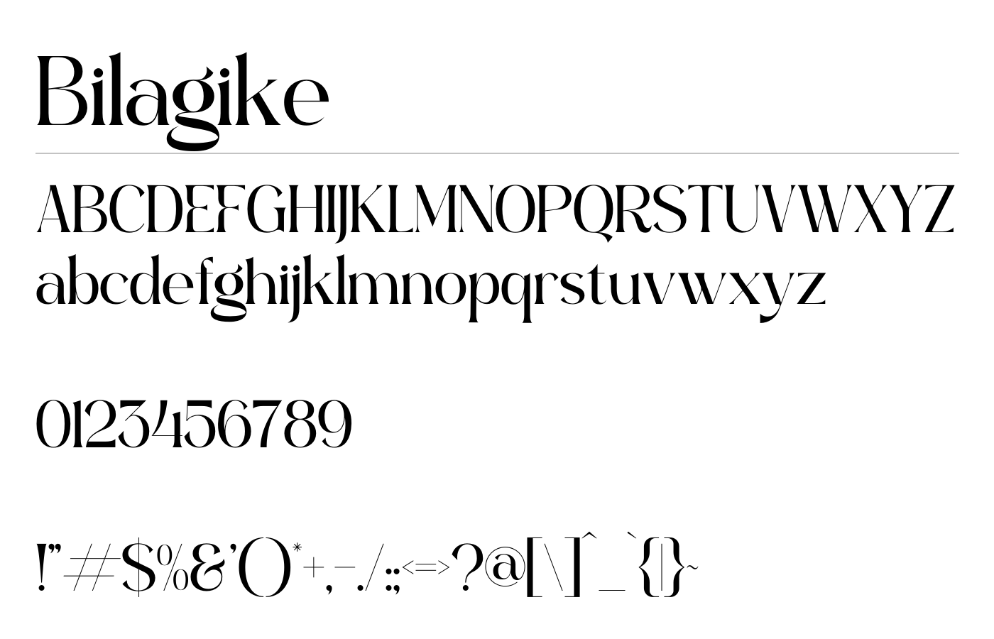 Bilagike Font preview