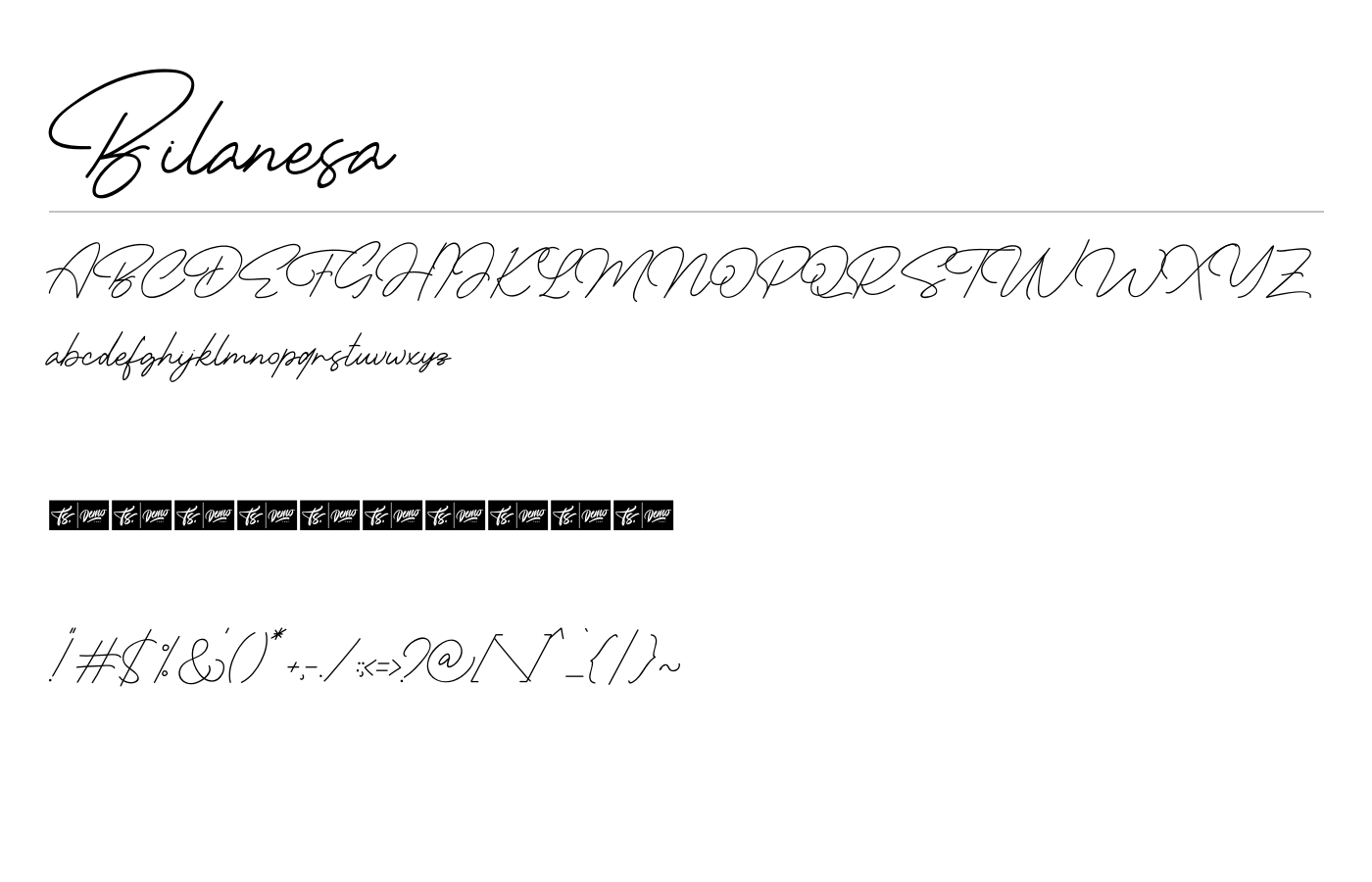Bilanesa Font preview