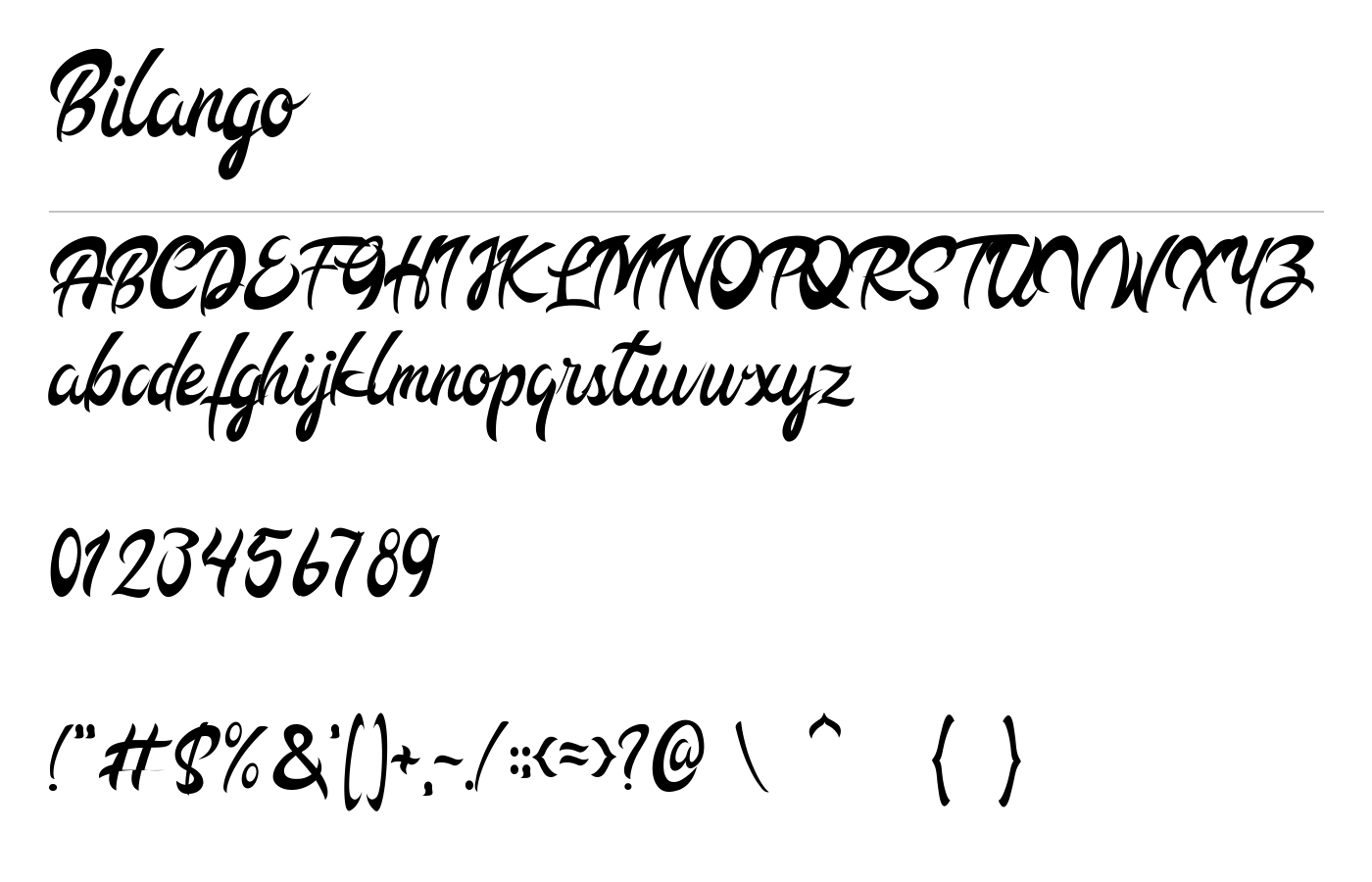Bilango Font preview