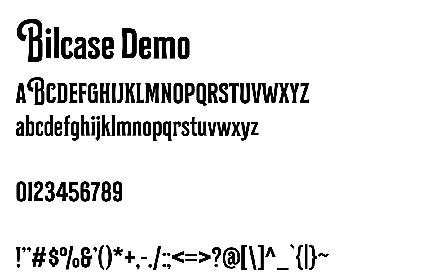 Bilcase Demo Font preview