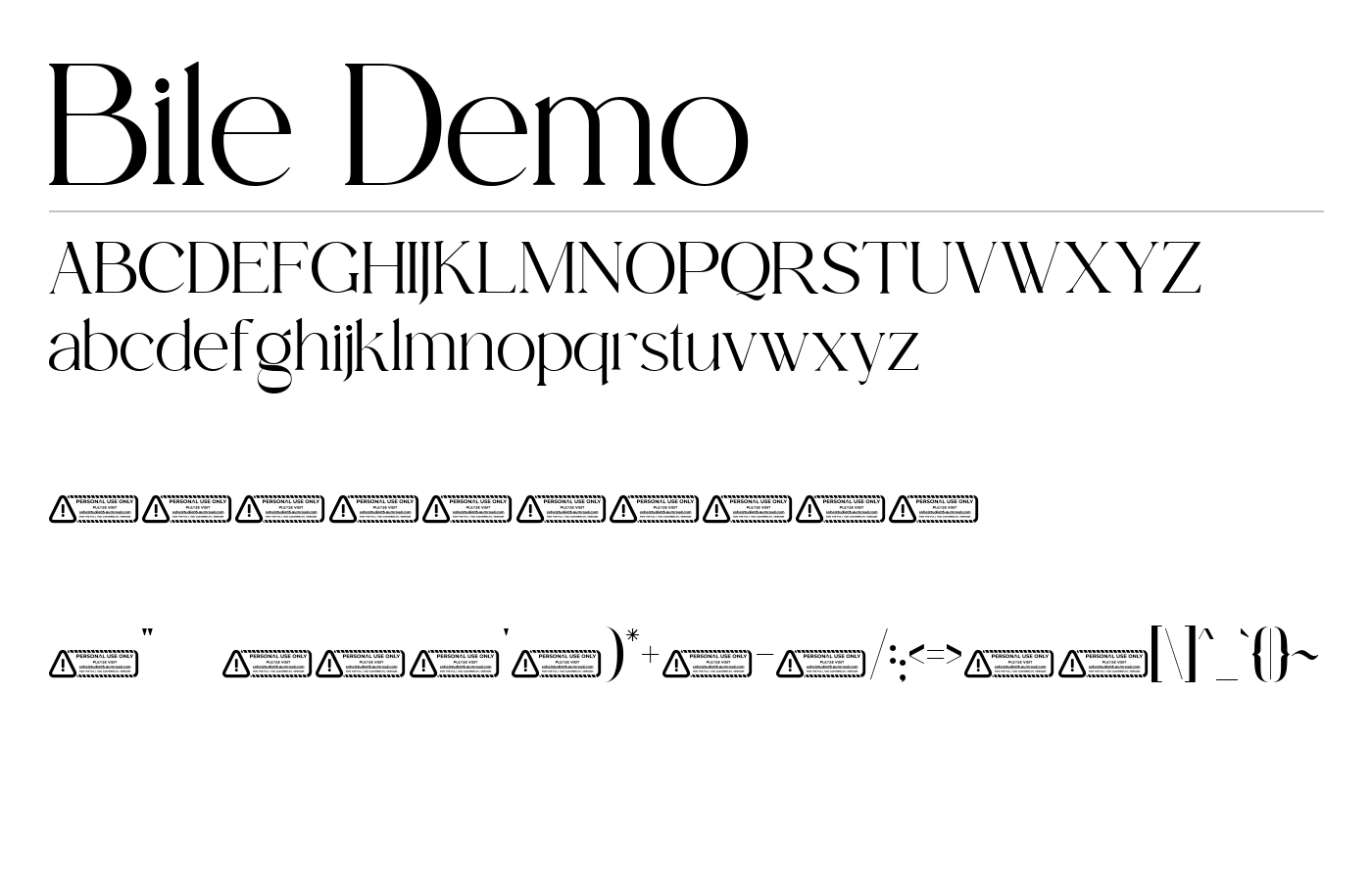 Bile Demo Font preview