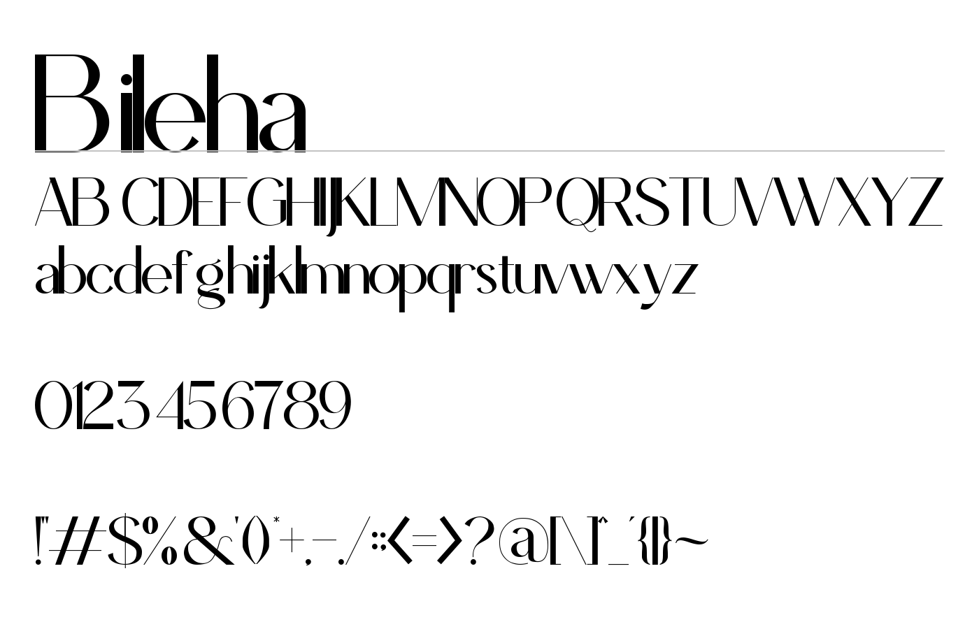 Bileha Font preview