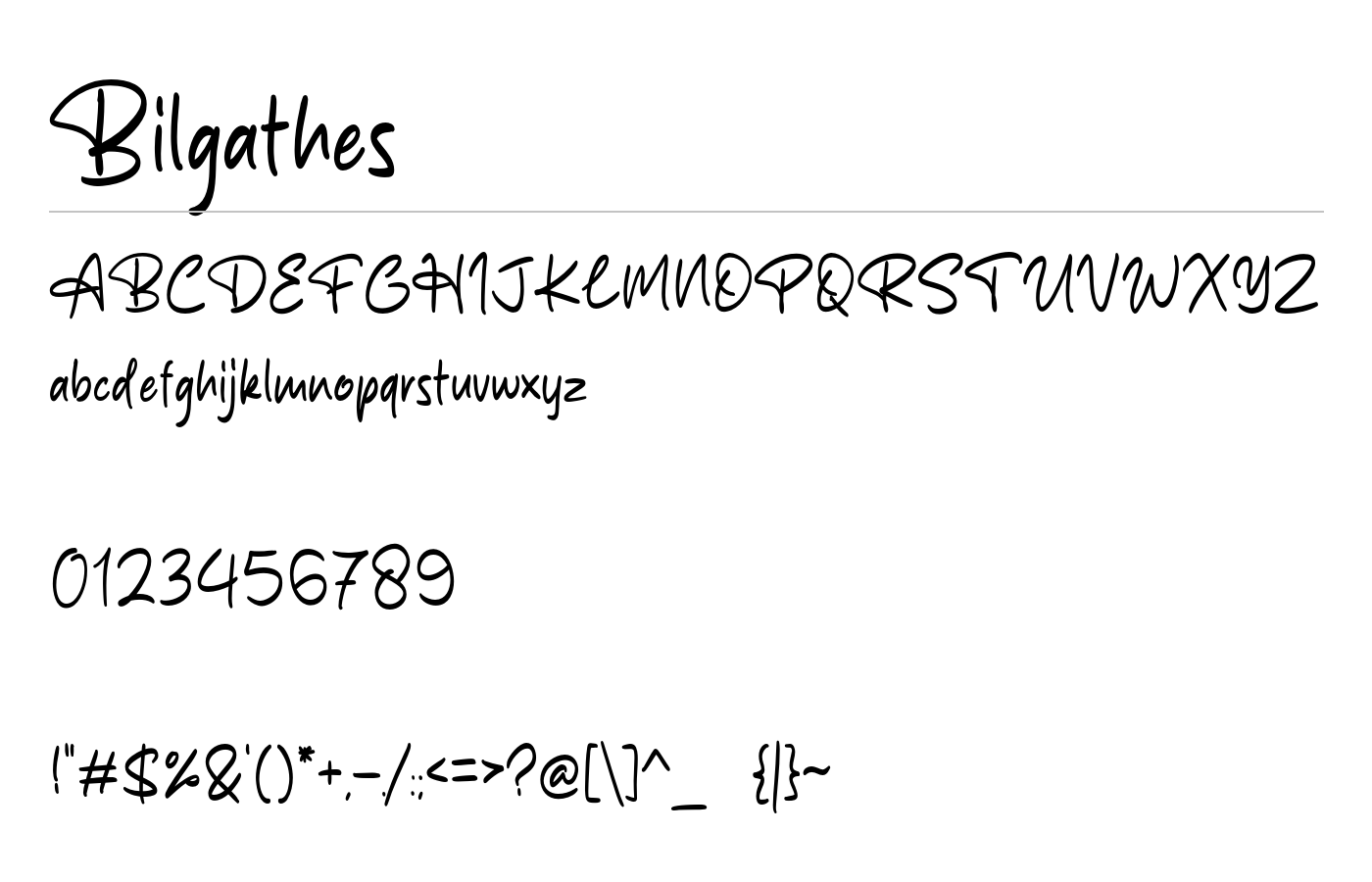 Bilgathes Font preview