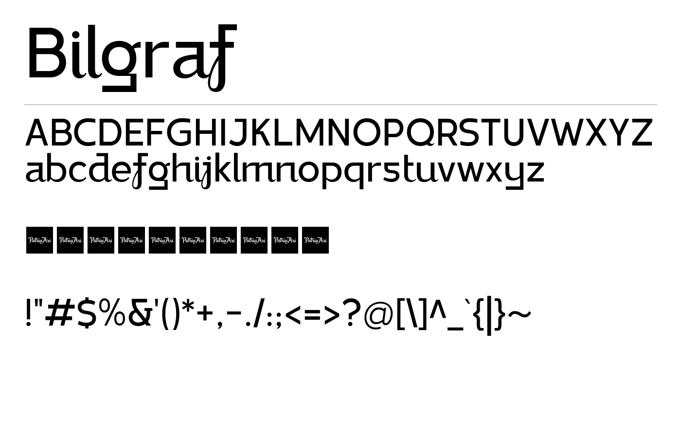 Bilgraf Font preview