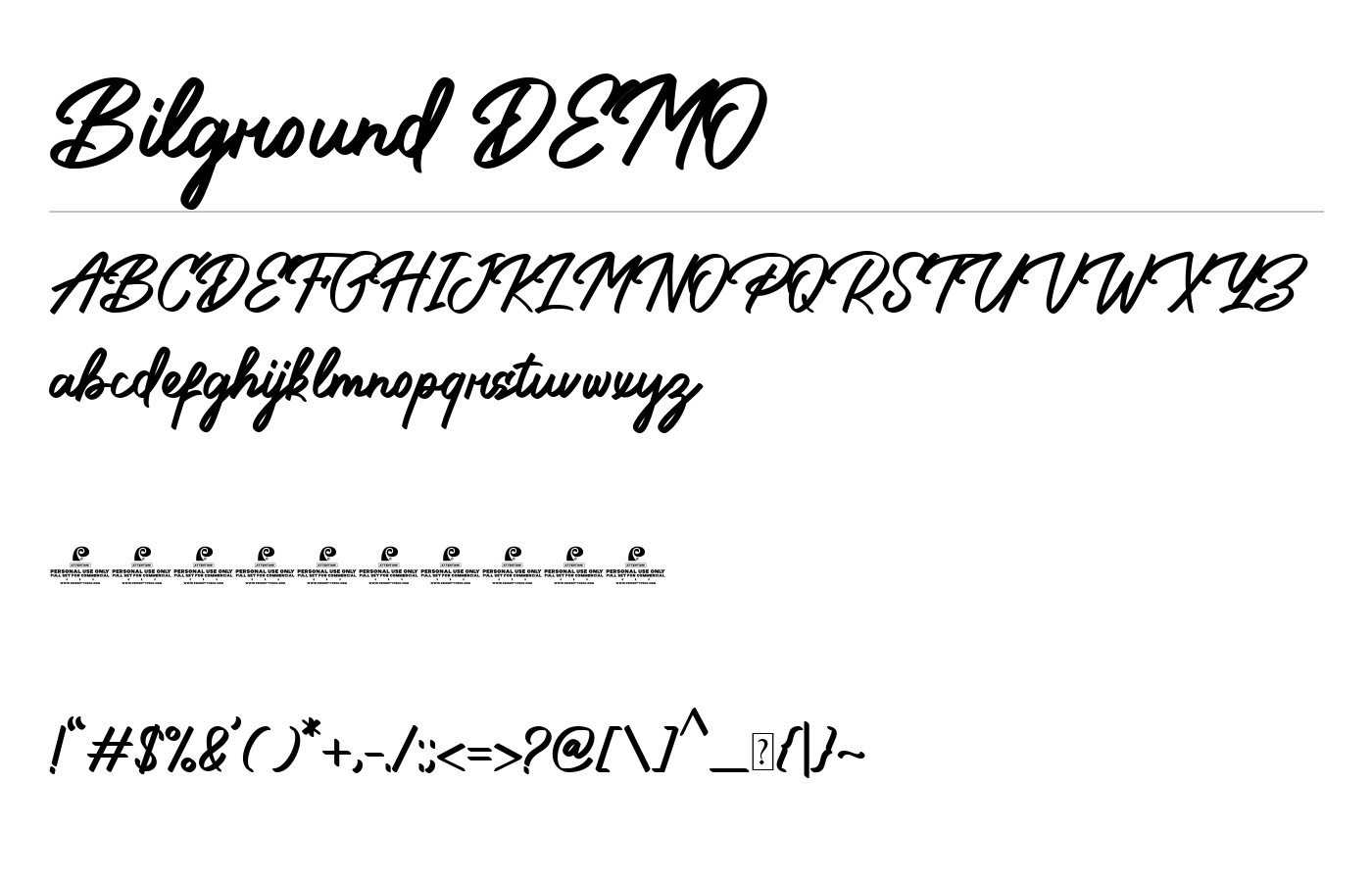 Bilground DEMO Font preview