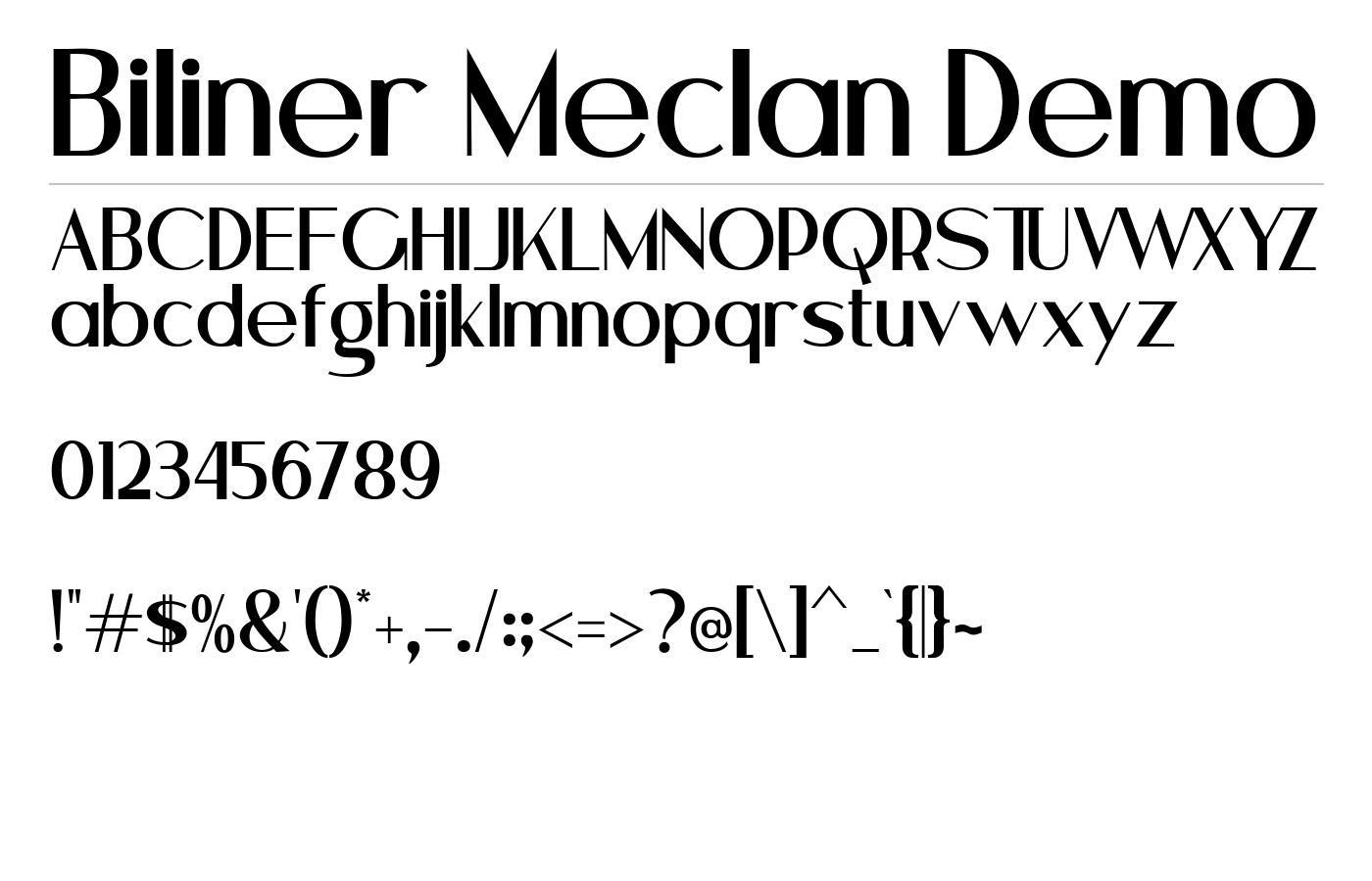 Biliner Meclan Demo Font preview