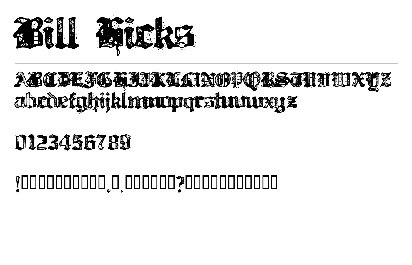 Bill Hicks Font preview