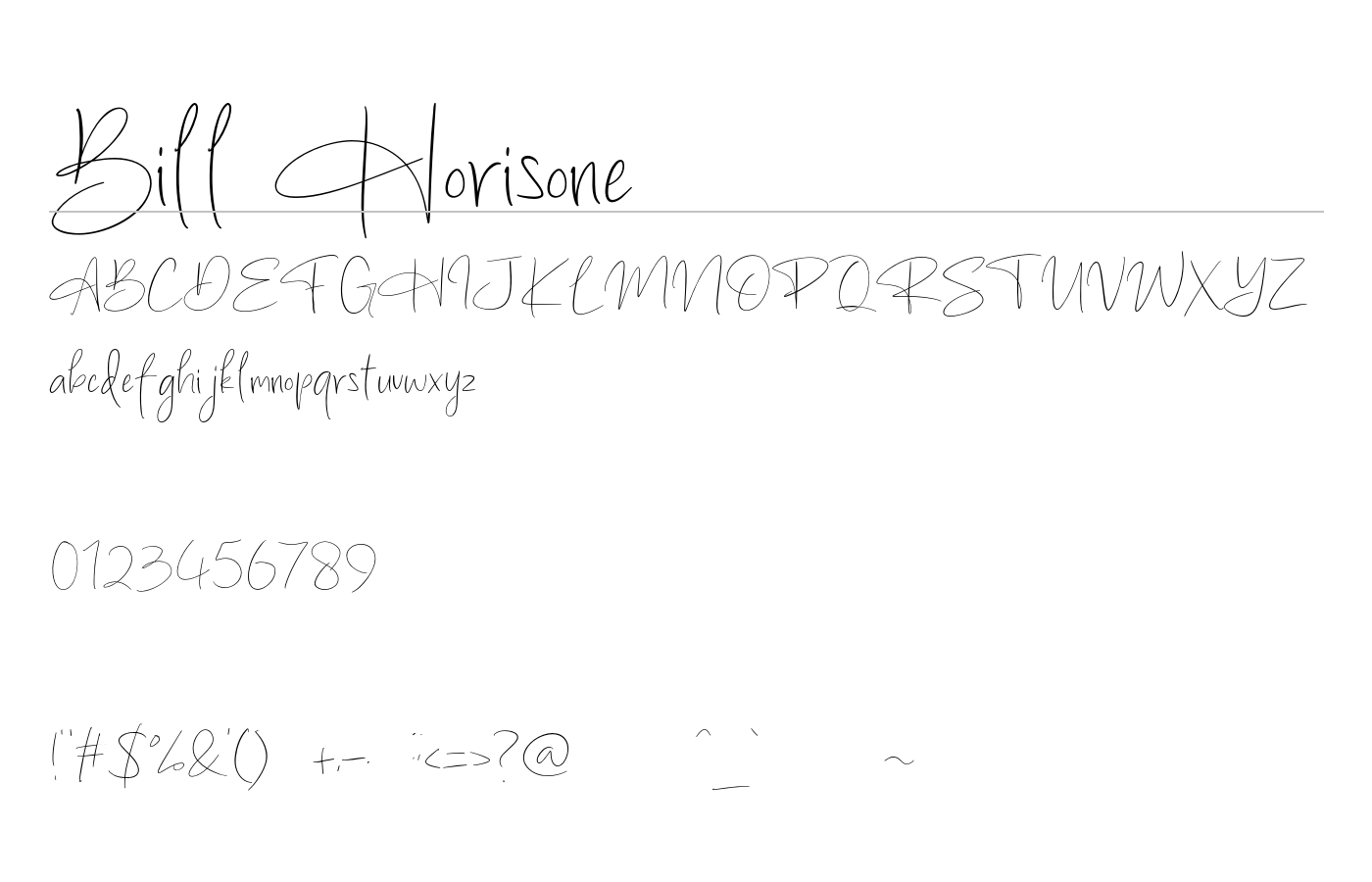 Bill Horisone Font preview