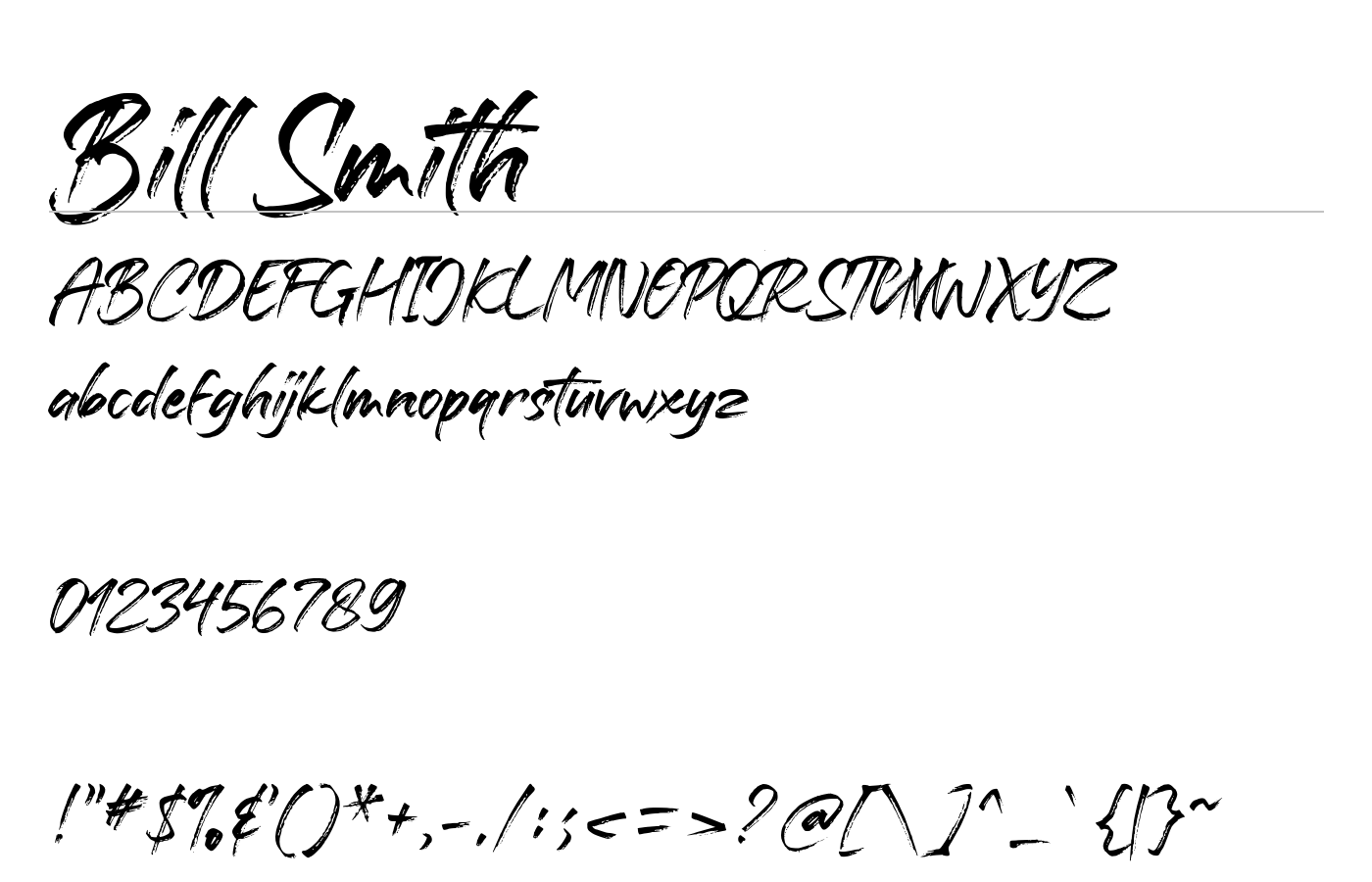 Bill Smith Font preview