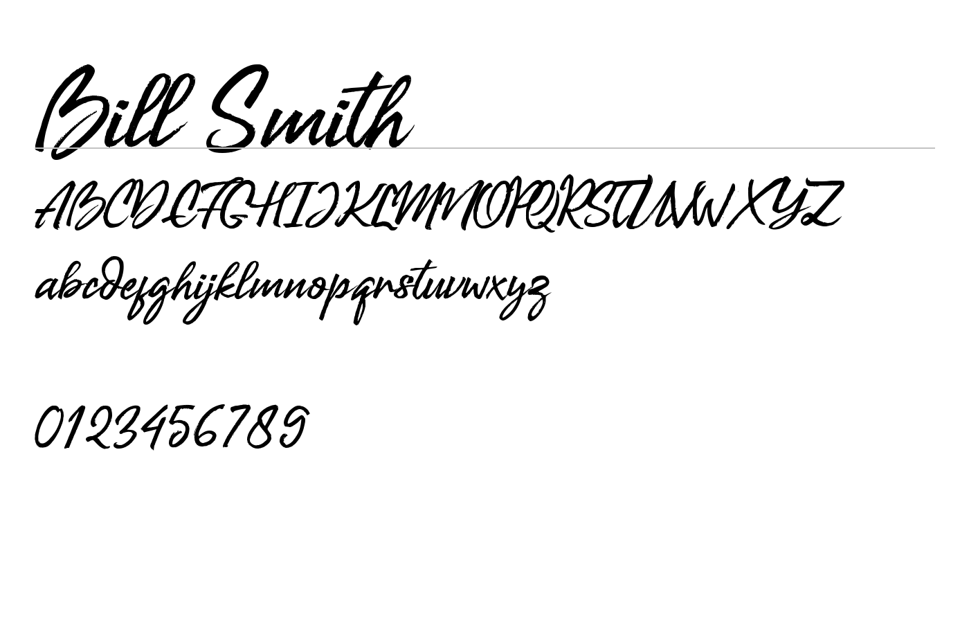 Bill Smith Font preview