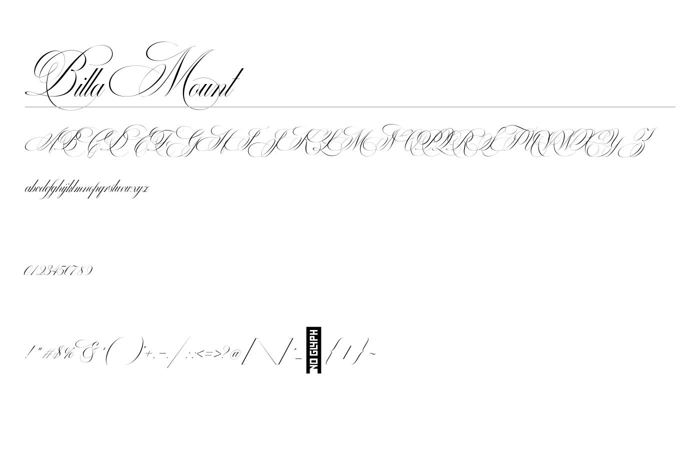 Billa Mount Font preview