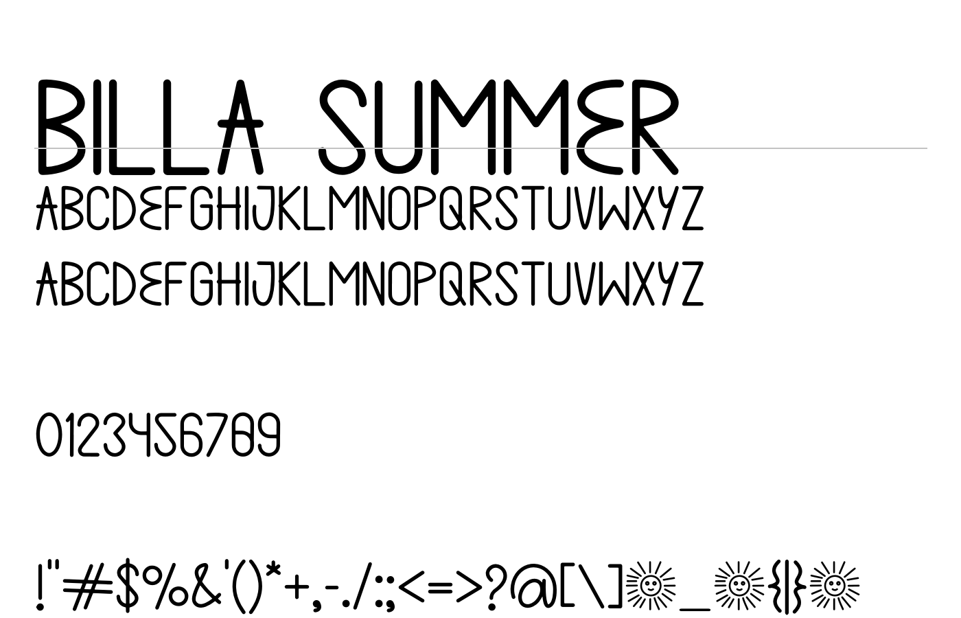 Billa Summer Font preview