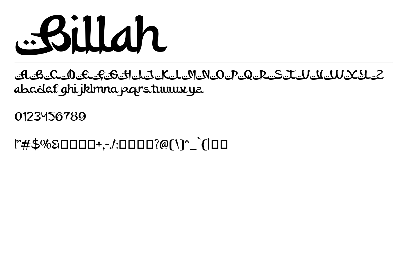 Billah Font preview