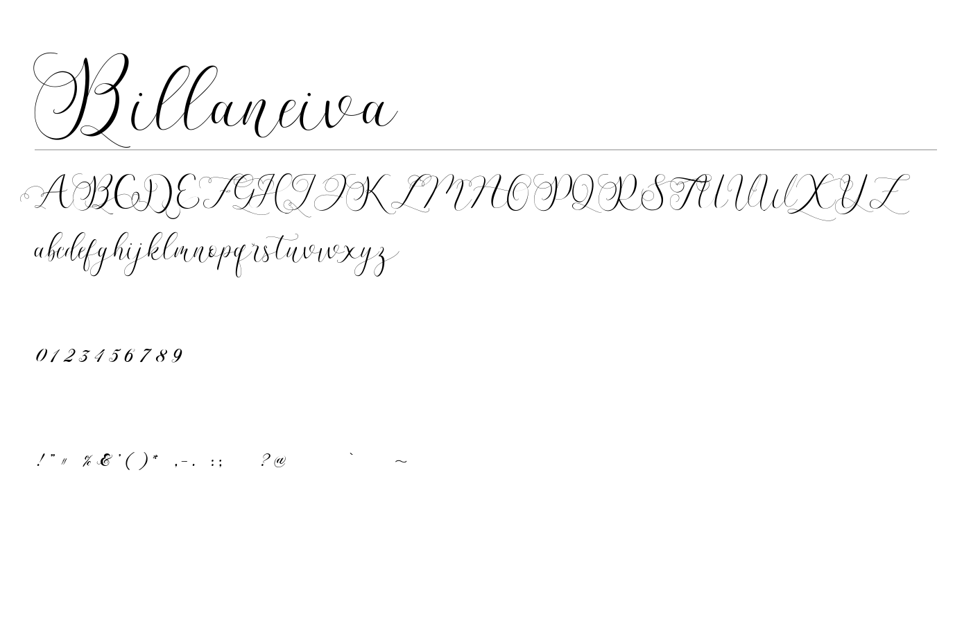Billaneiva Font preview