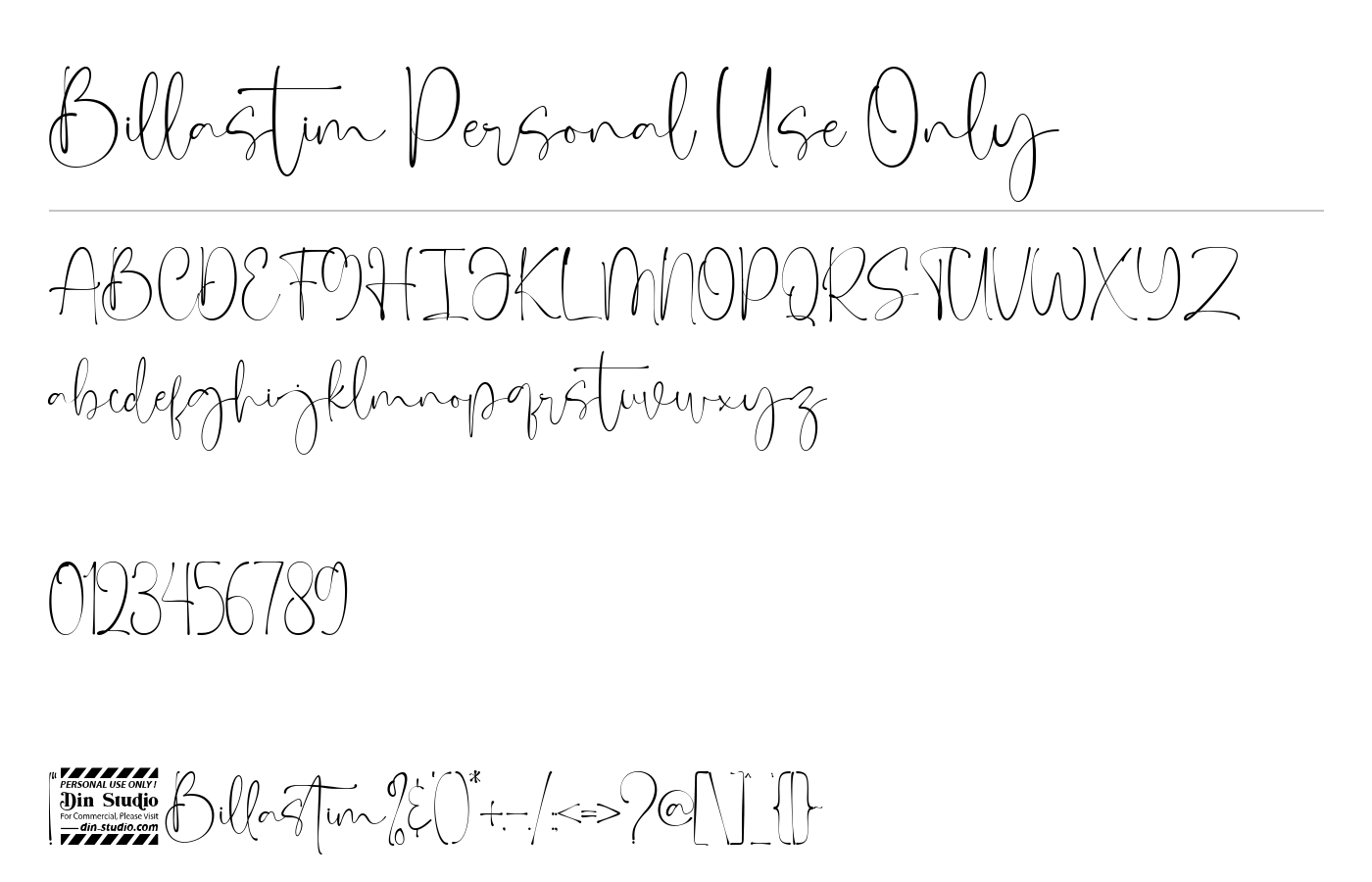 Billastim Personal Use Only Font preview
