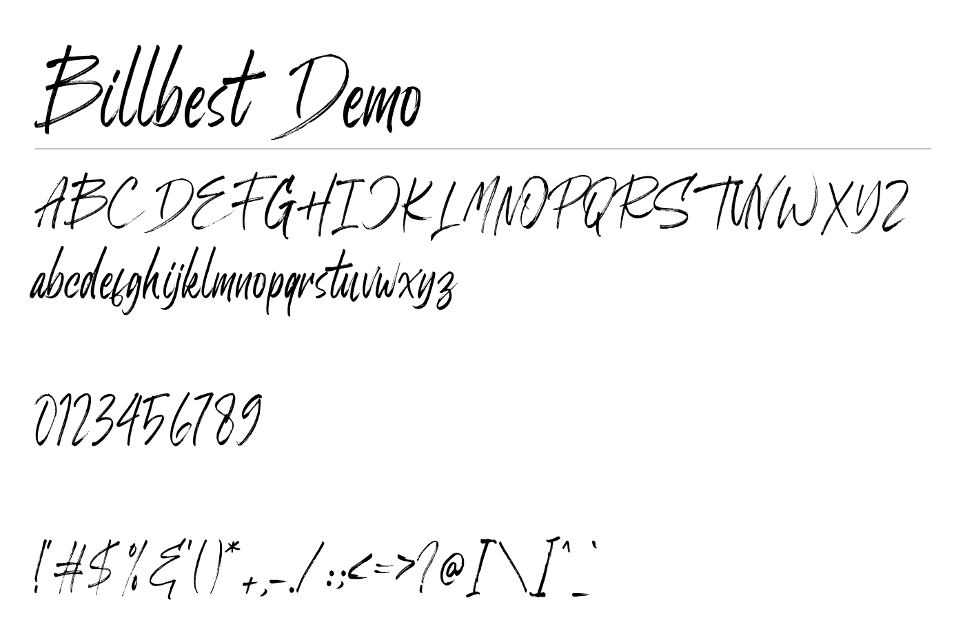 Billbest Font preview