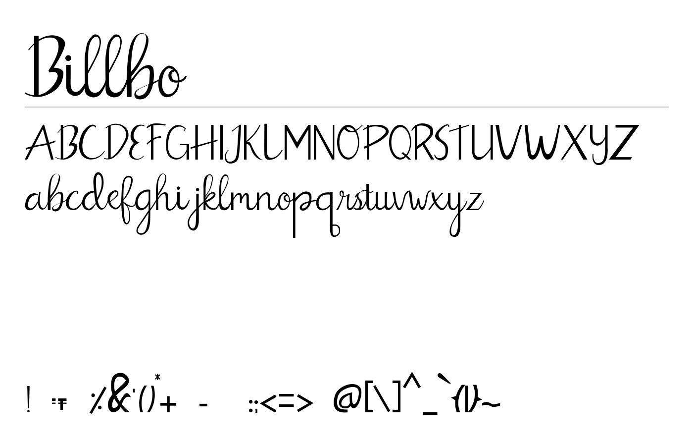 Billbo Font preview