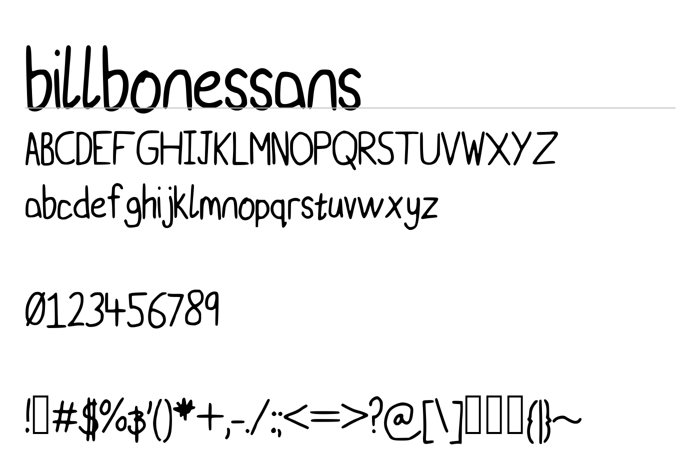 billbonessans Font preview