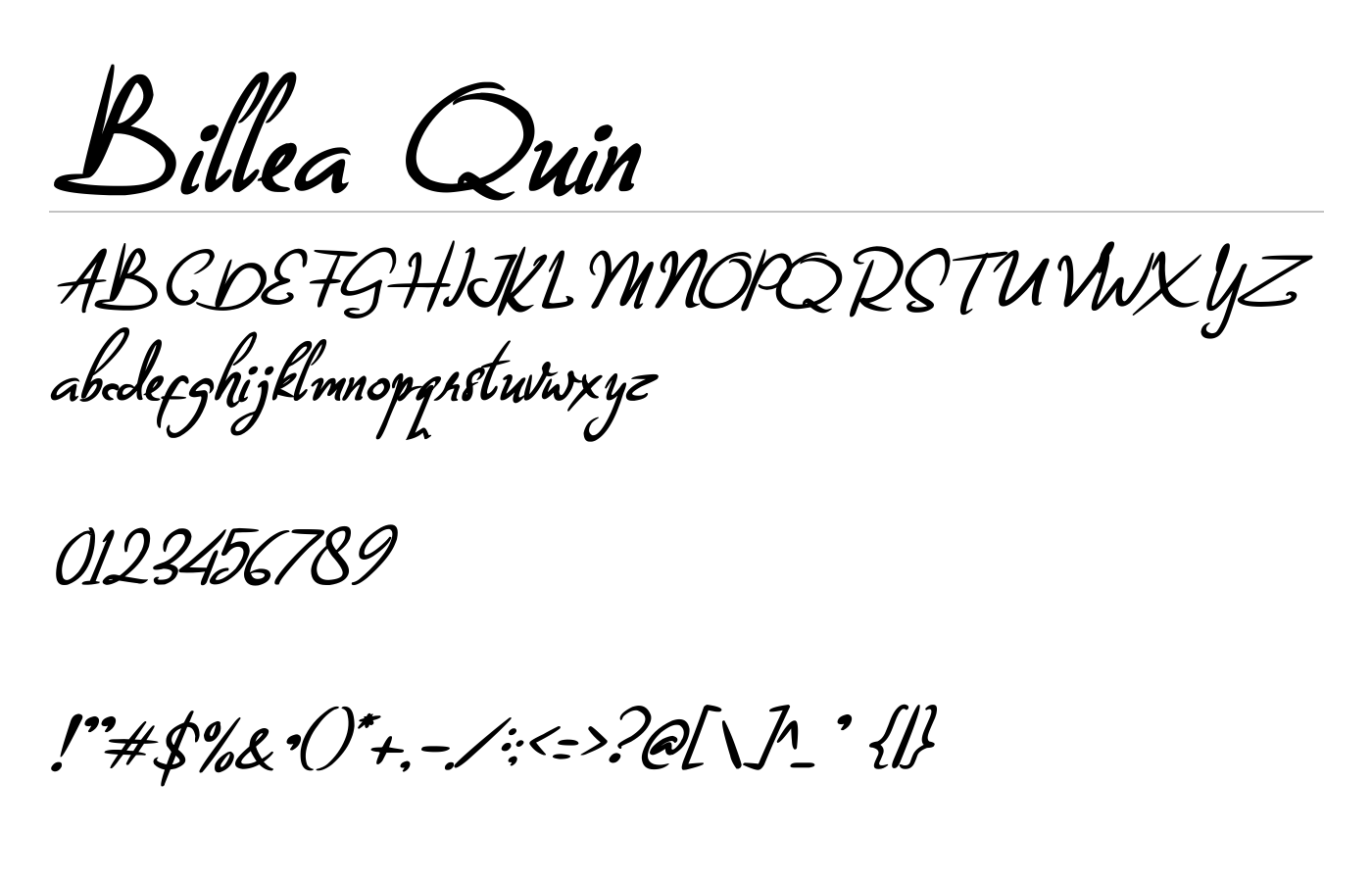 Billea Quin Font preview