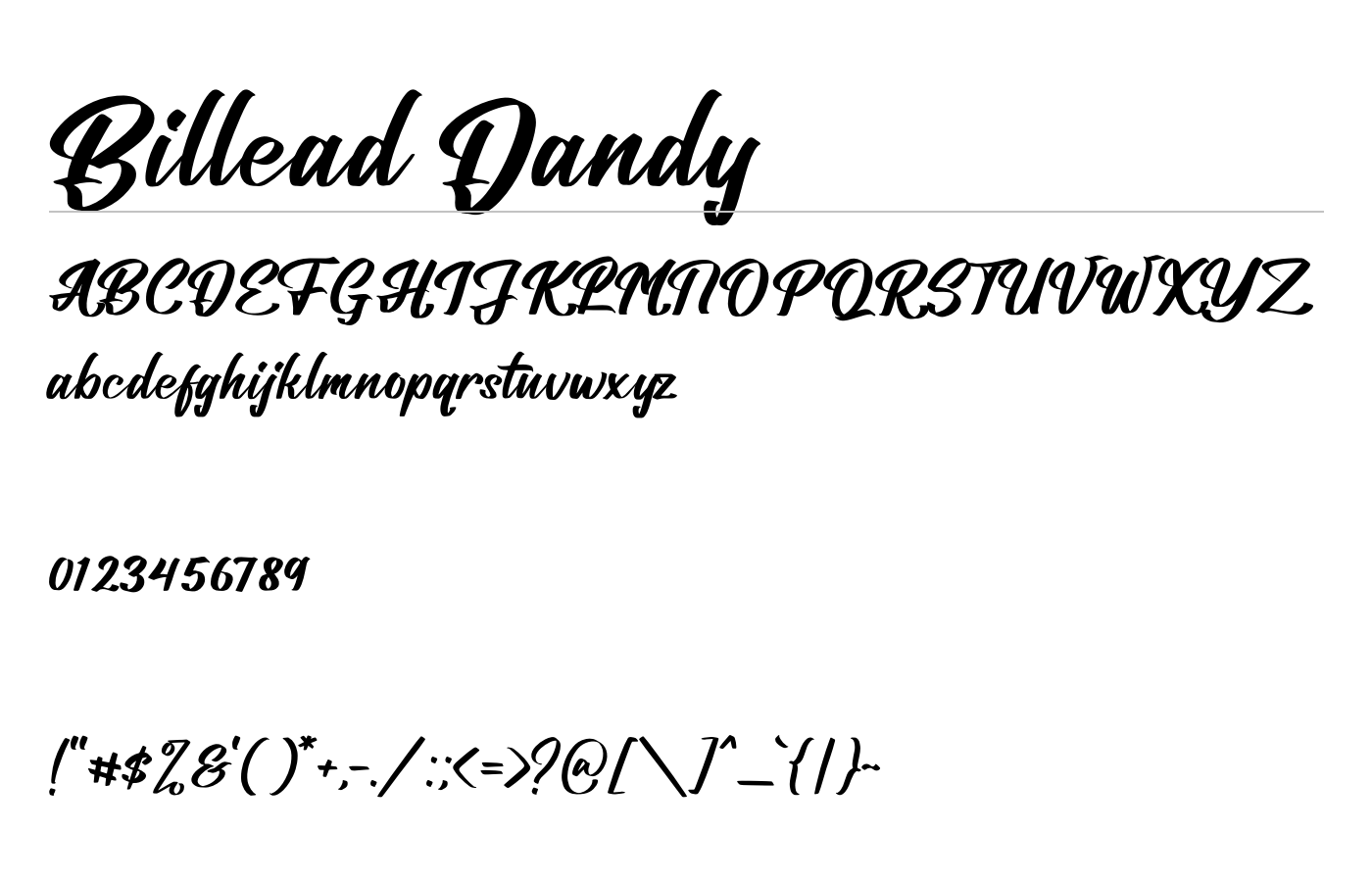 Billead Dandy Font preview