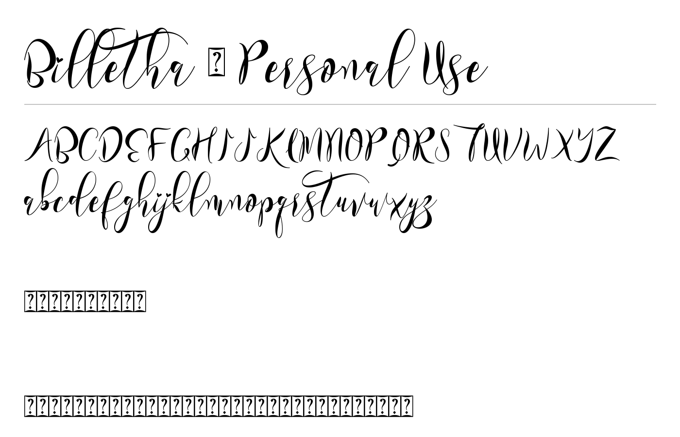 Billetha Font preview