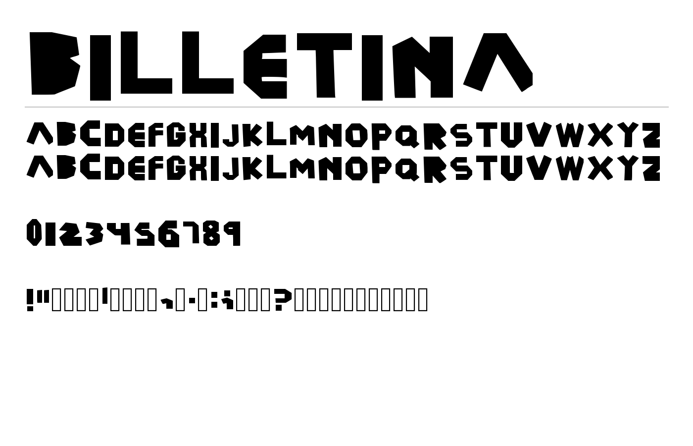 Billetina Font preview