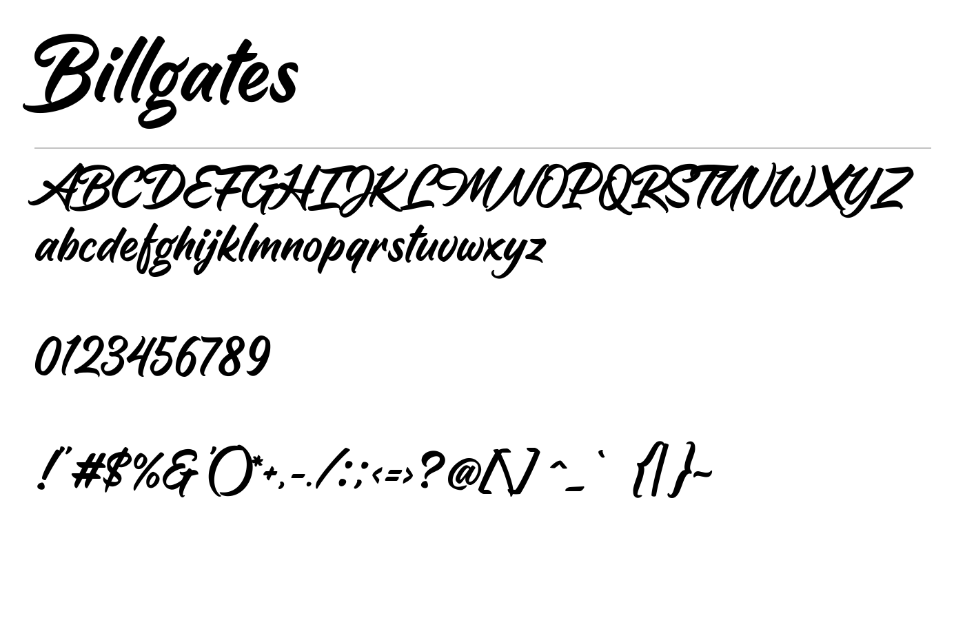 Billgates Font preview