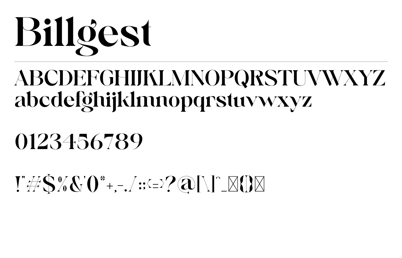 Billgest Font preview