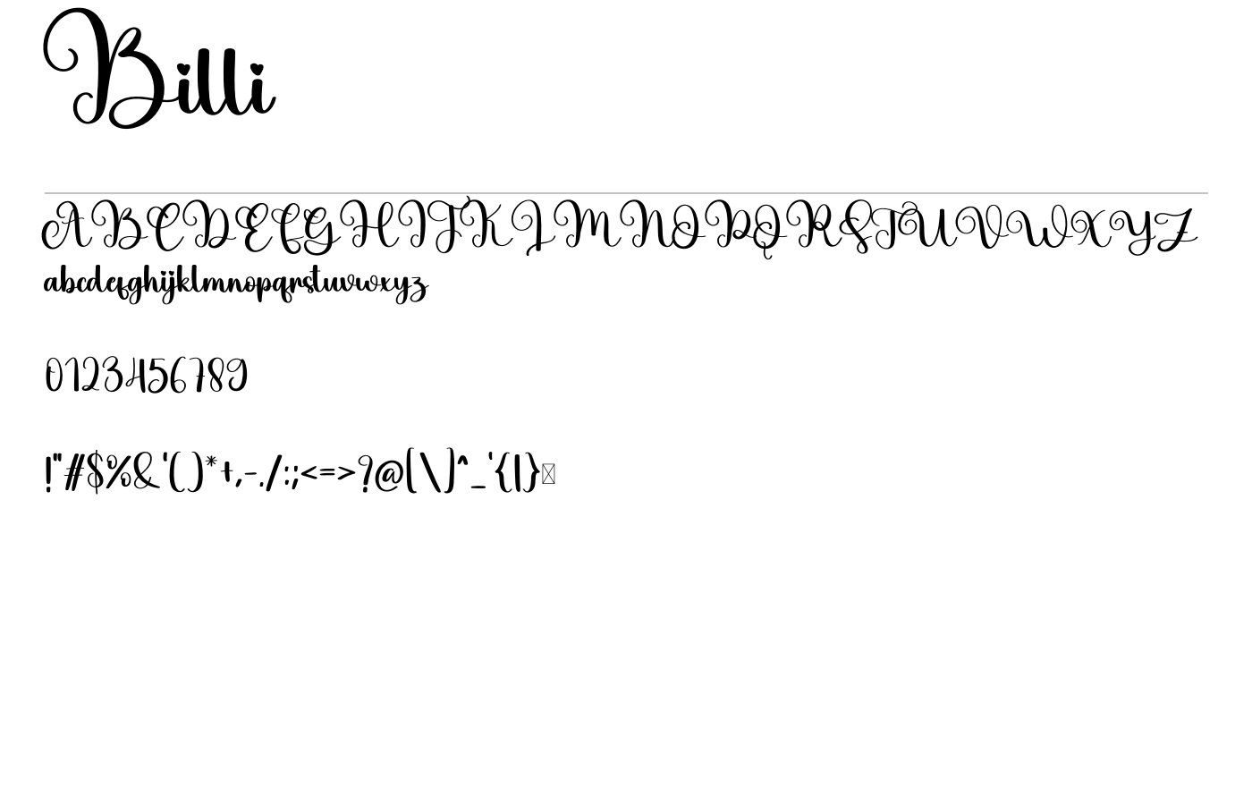 Billi Font preview
