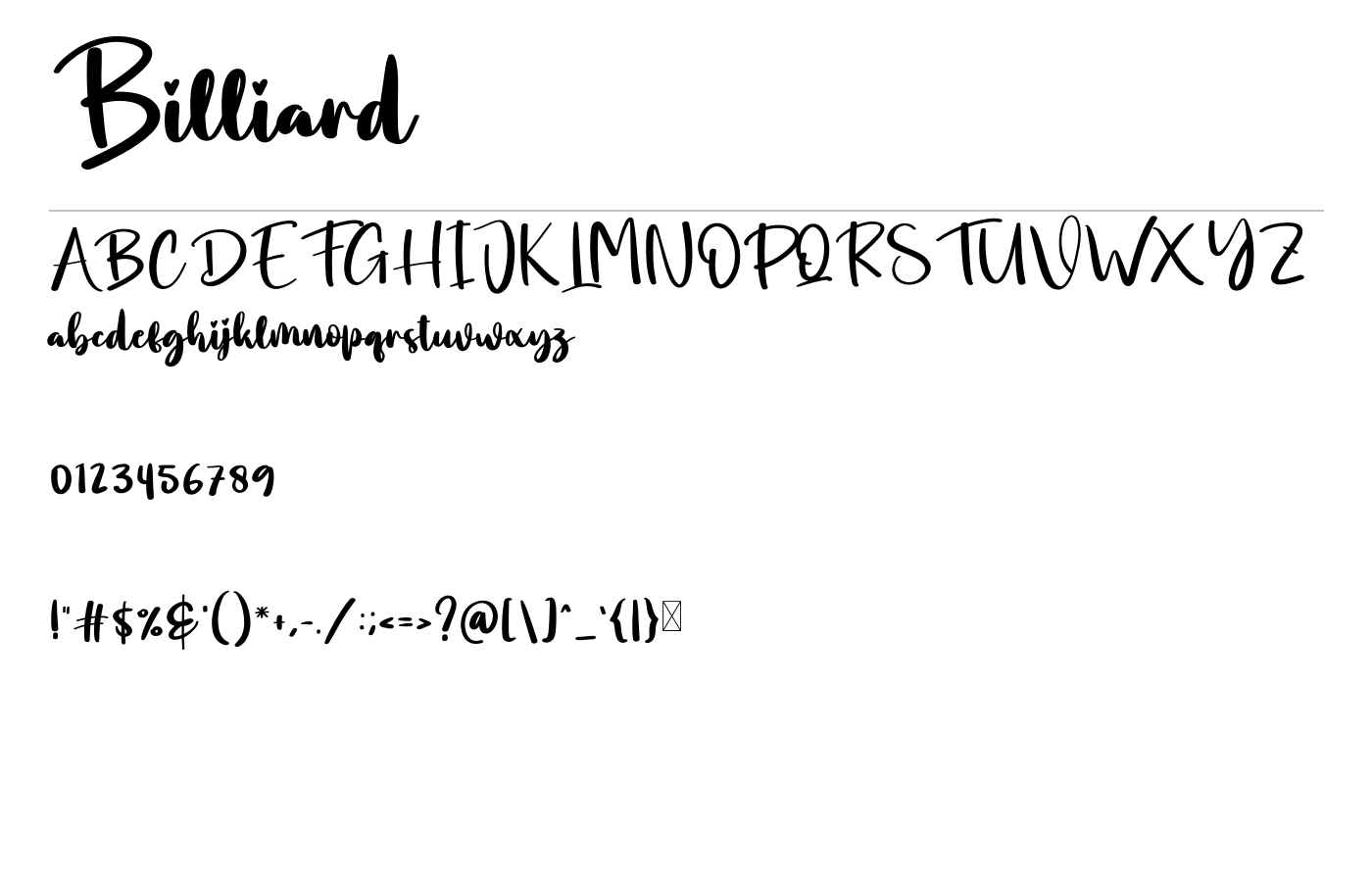 Billiard Font preview