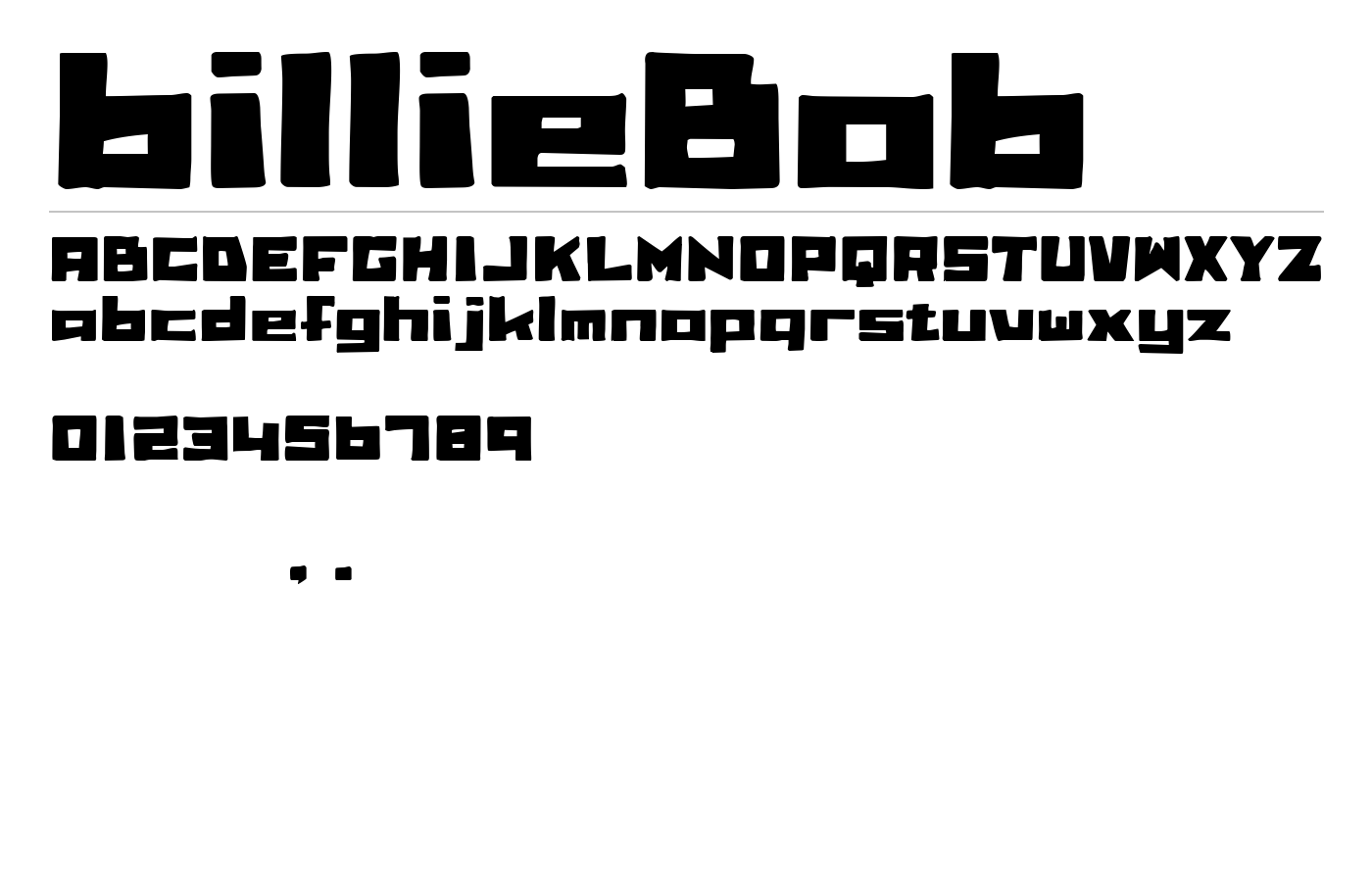 billieBob Font preview