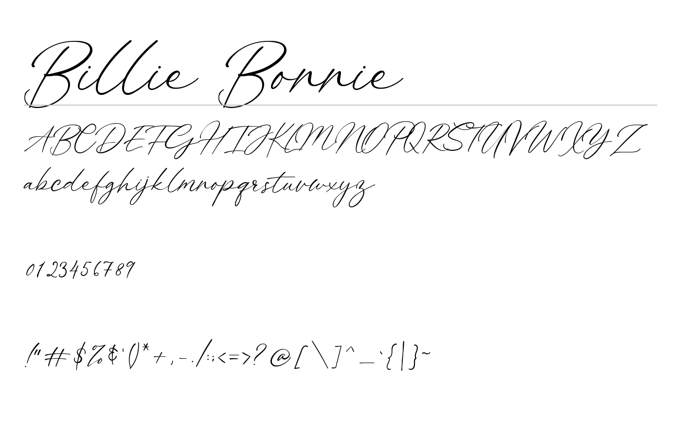 Billie Bonnie Font preview