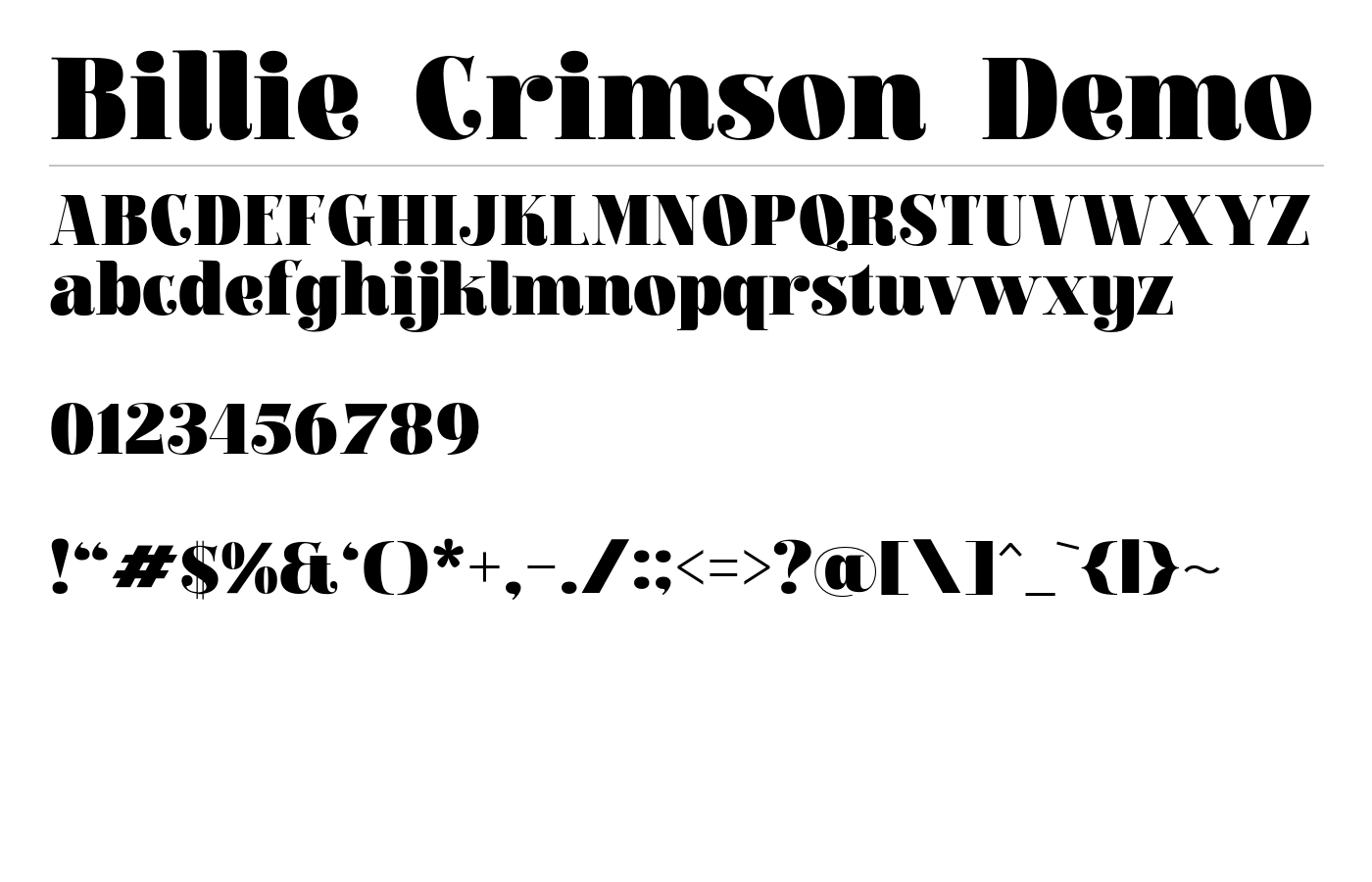 Billie Crimson Demo Font preview
