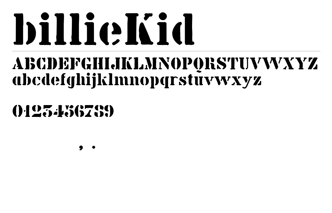 billieKid Font preview