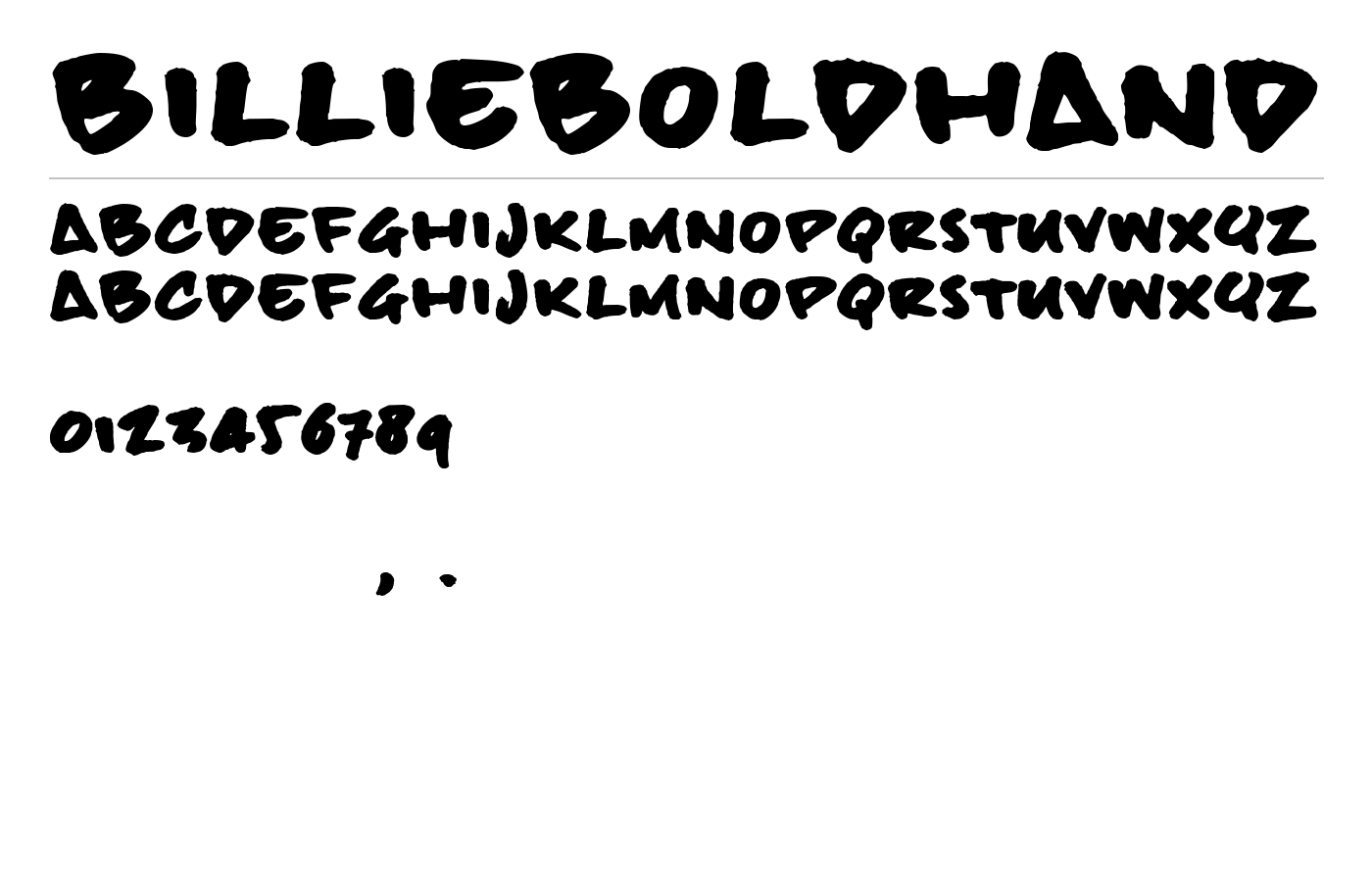 billieBoldHand Font preview
