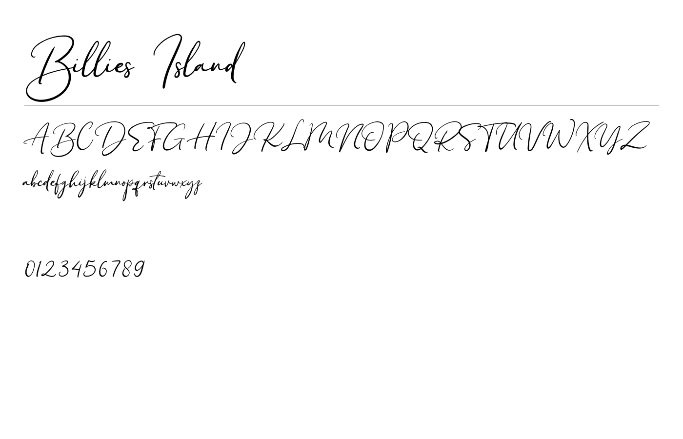 Billies Island Font preview