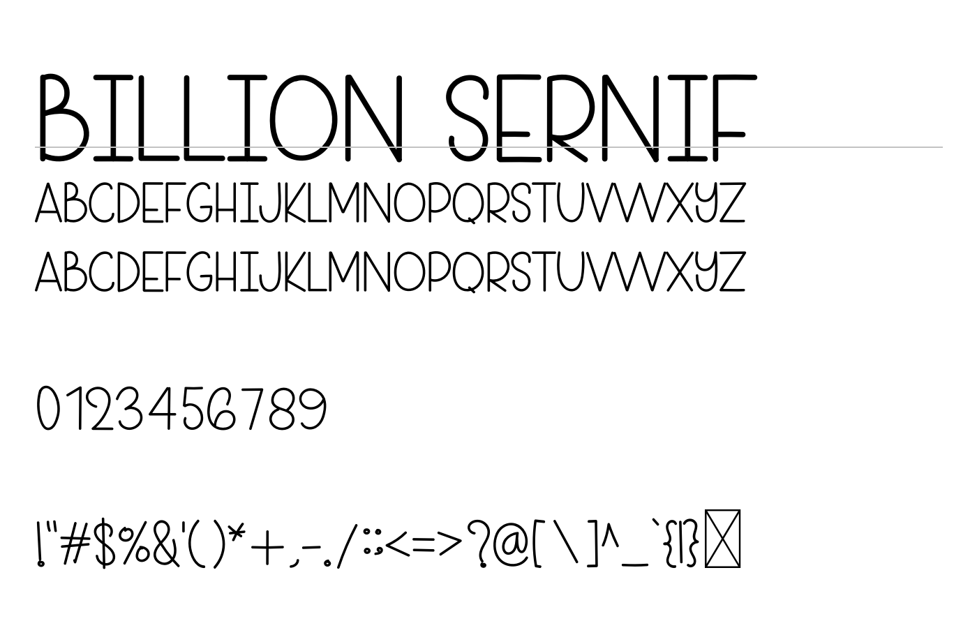 Billion Sernif Font preview
