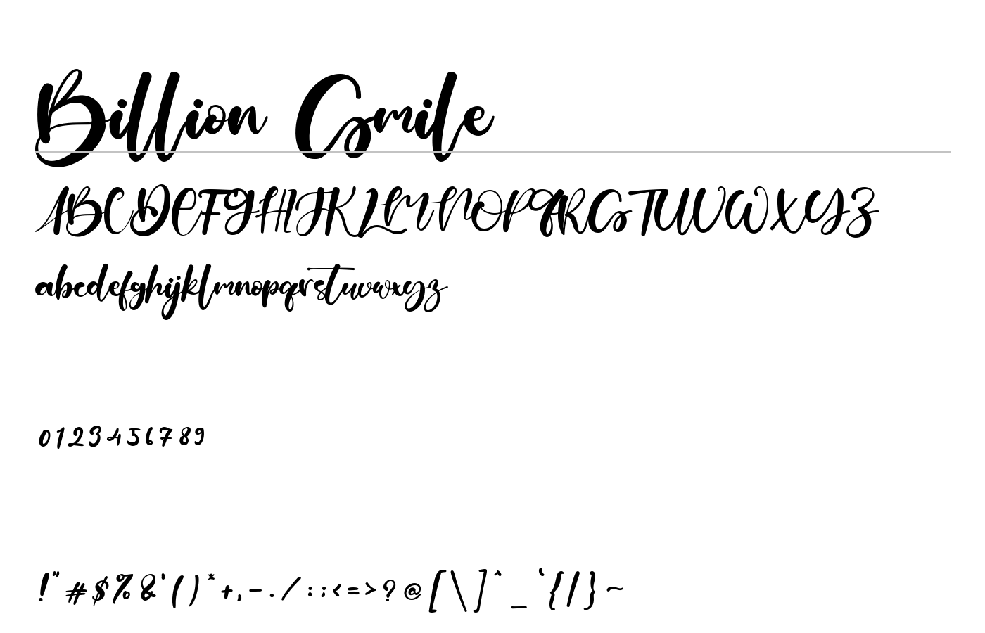 Billion Smile Font preview