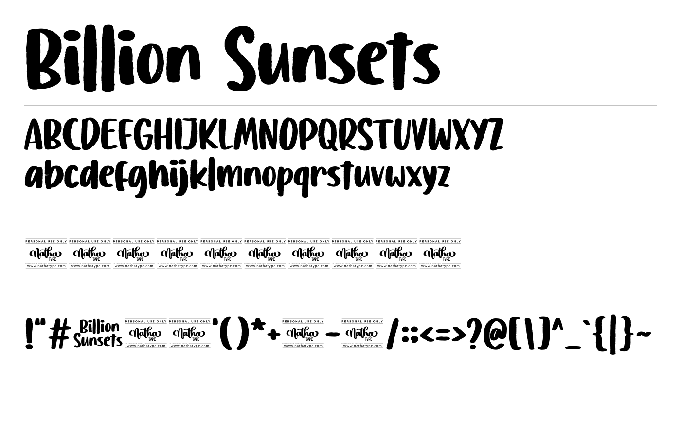 Billion Sunsets Font preview
