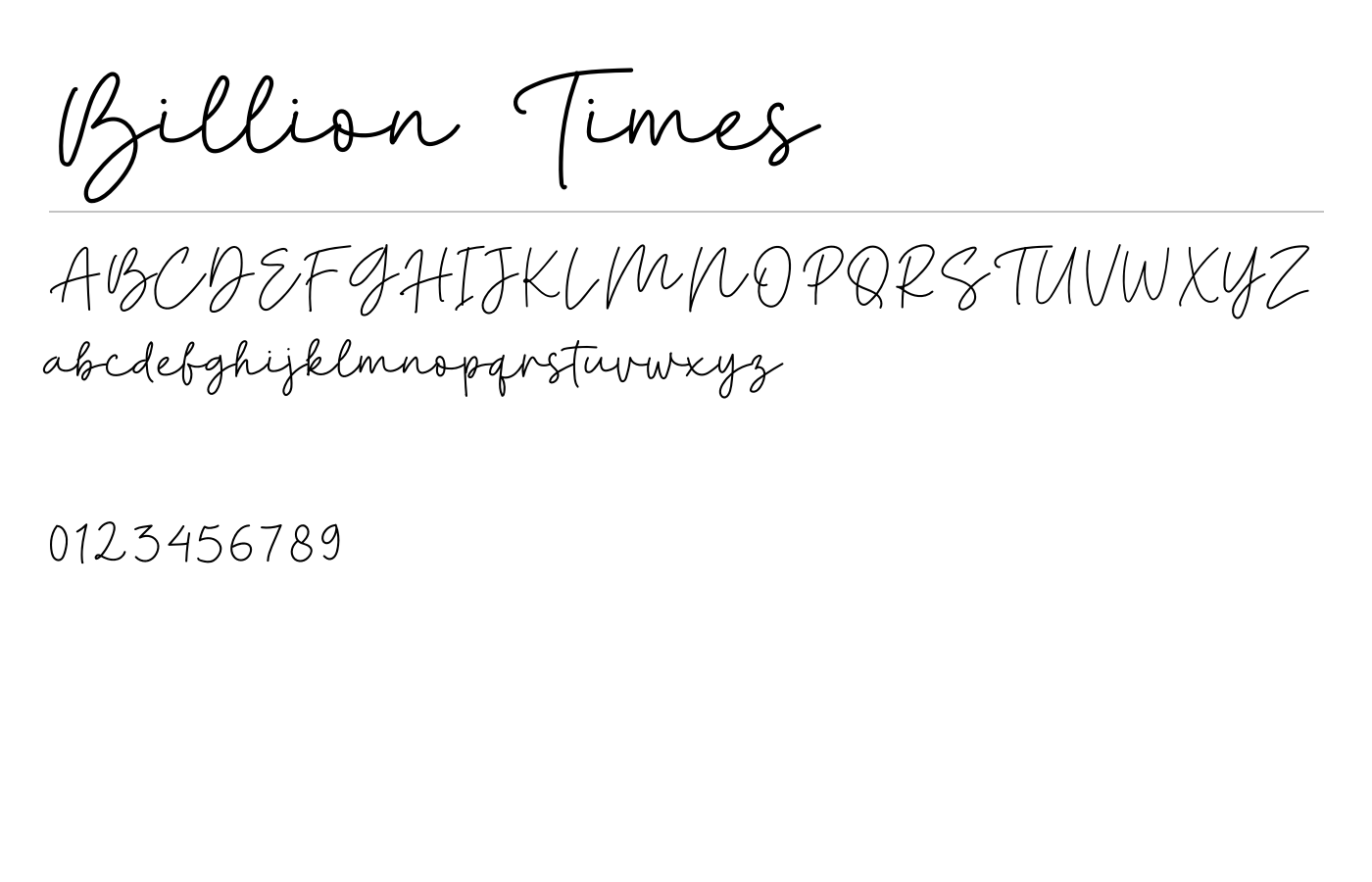 Billion Times Font preview