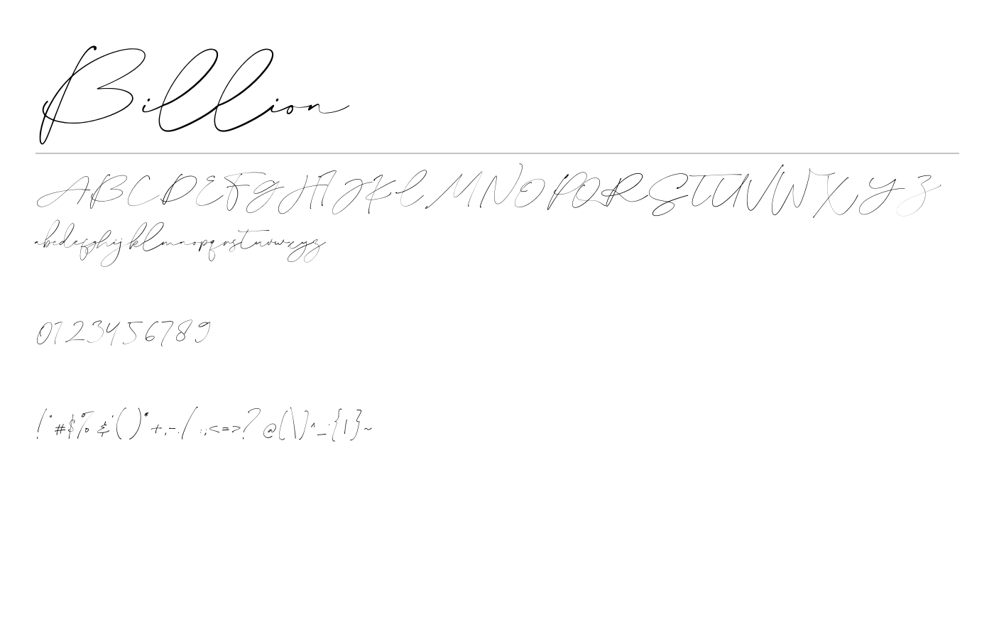 Billion Font preview