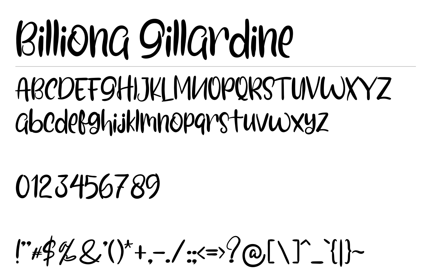 Billiona Gillardine Font preview