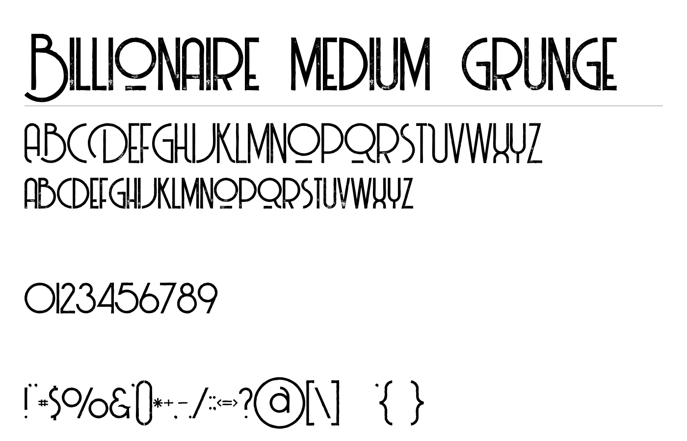 Billionaire Medium Grunge Font preview