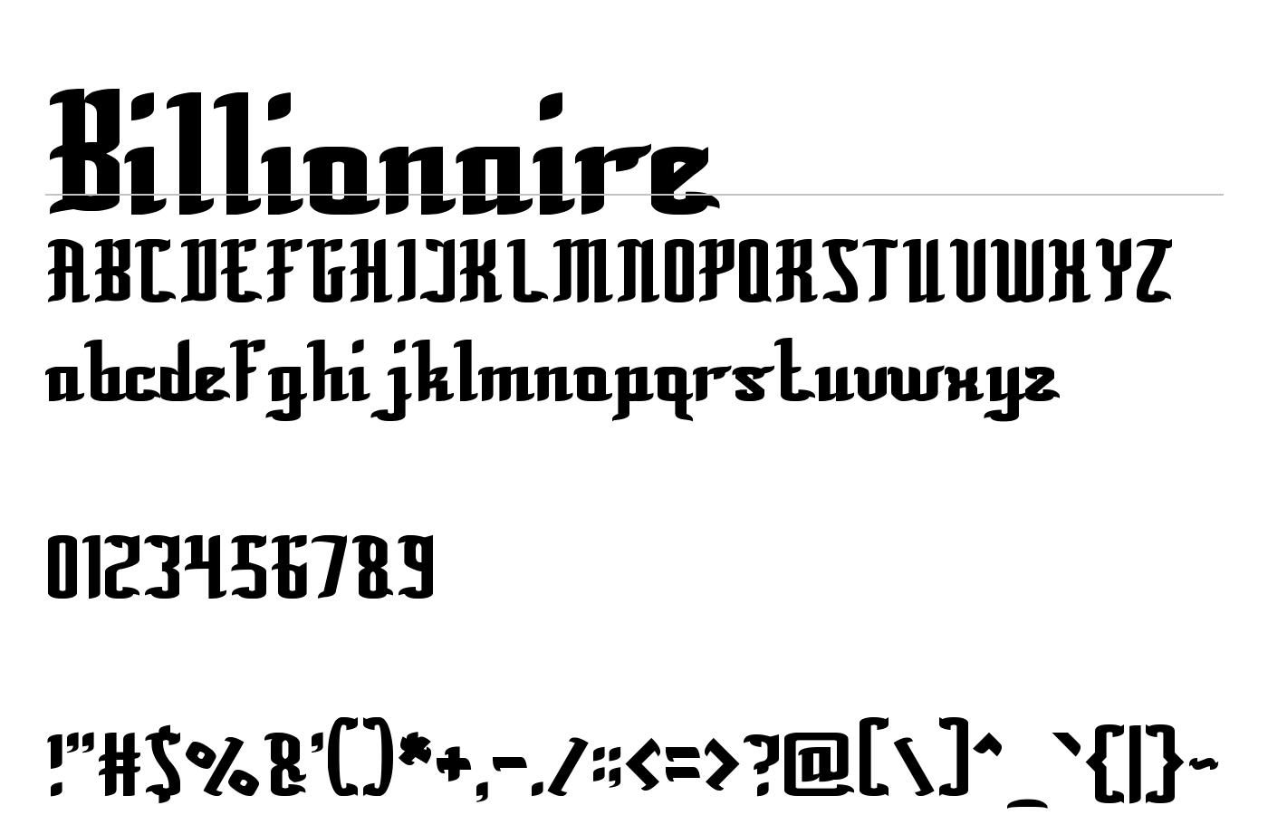 Billionaire Font preview